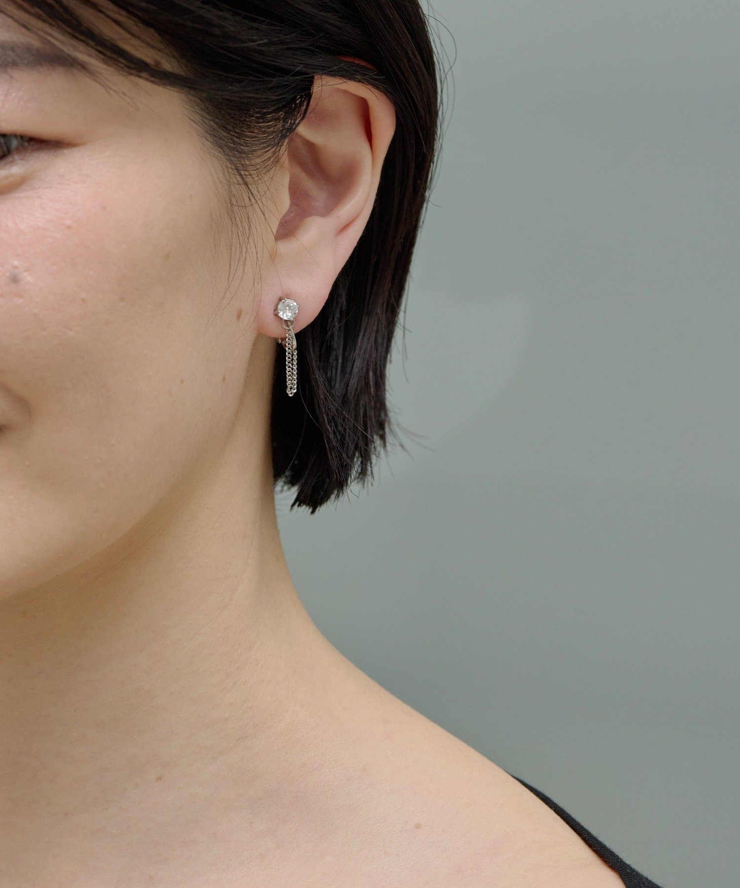 ear PAPILLONNER(イア パピヨネ) 《WEB＆一部店舗限定/ステンレス》クリスタルチェーンイヤリング