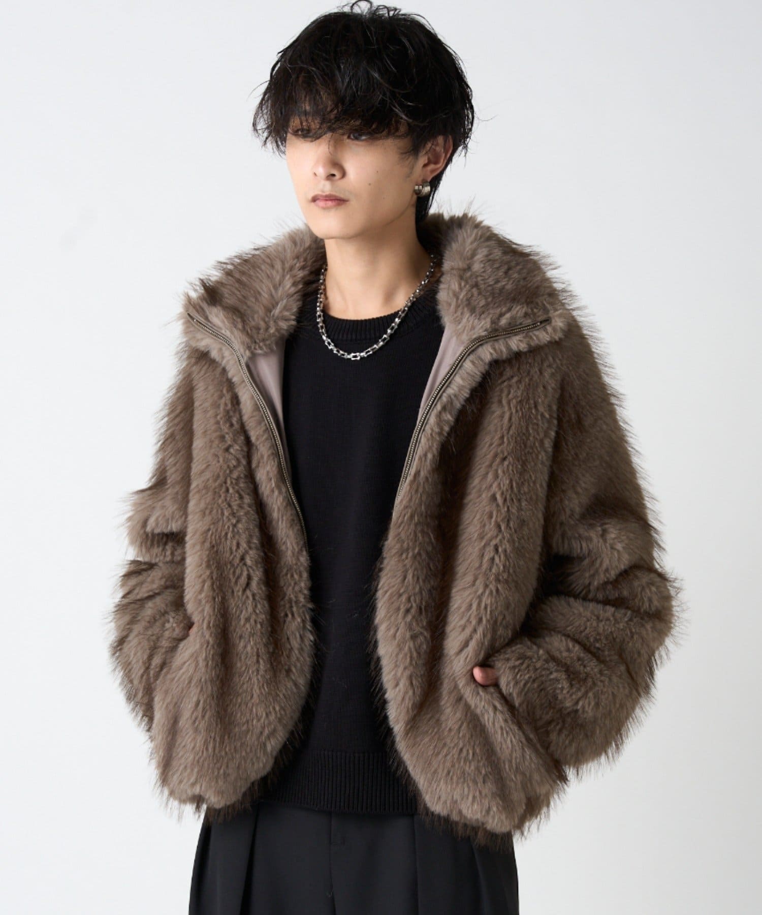 Lui's(ルイス) フェイクファージップブルゾン