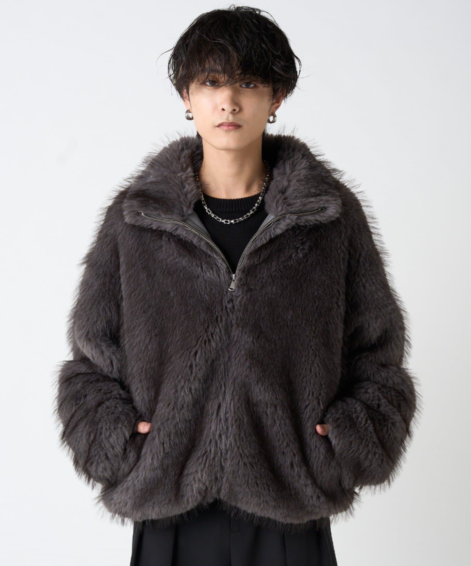 Lui's(ルイス) フェイクファージップブルゾン
