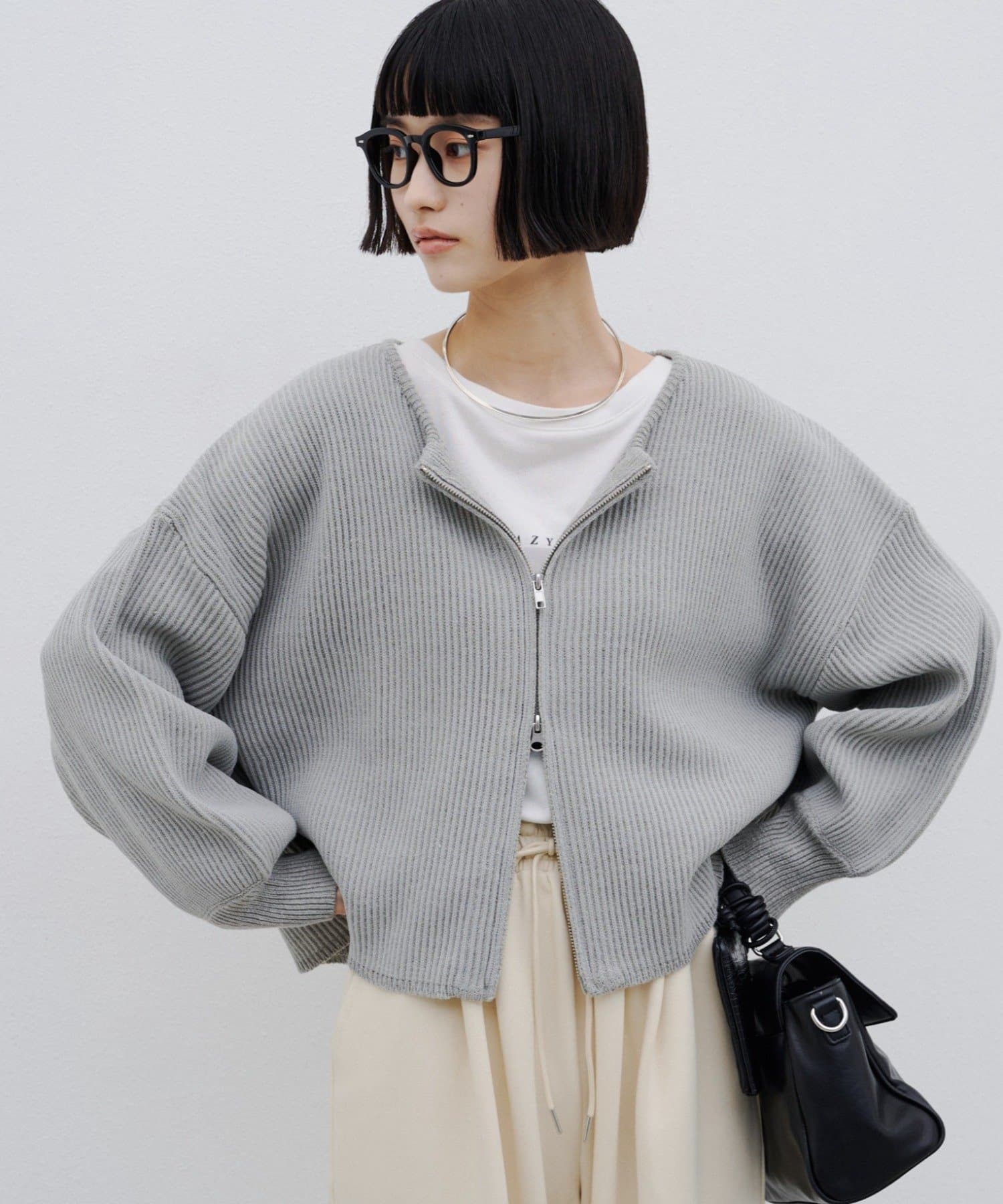 CIAOPANIC TYPY(チャオパニックティピー) 【WEB限定】軽量・伸縮性◎/スポンディッシュダブルジップニットカーディガン