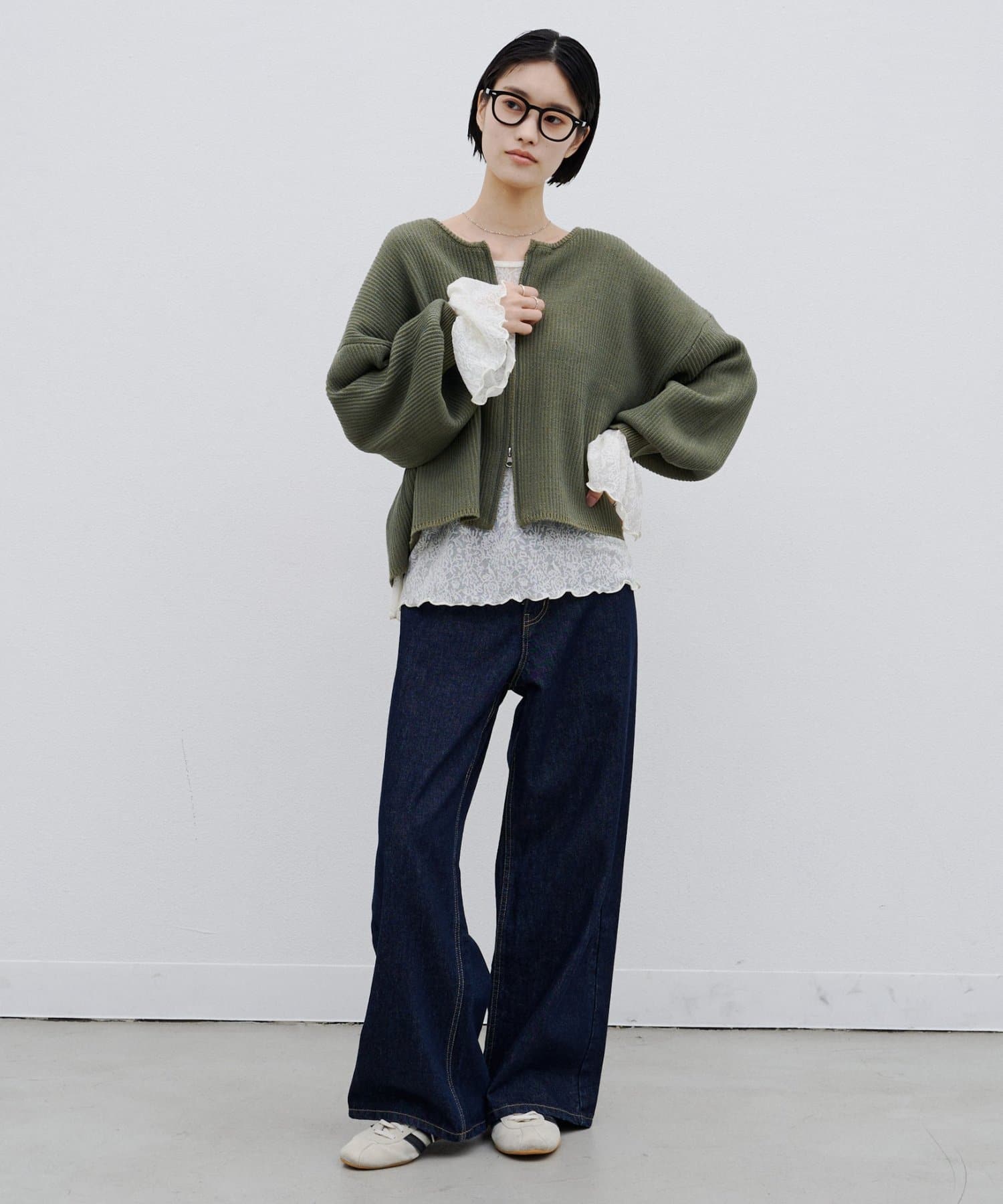 CIAOPANIC TYPY(チャオパニックティピー) 【WEB限定】軽量・伸縮性◎/スポンディッシュダブルジップニットカーディガン