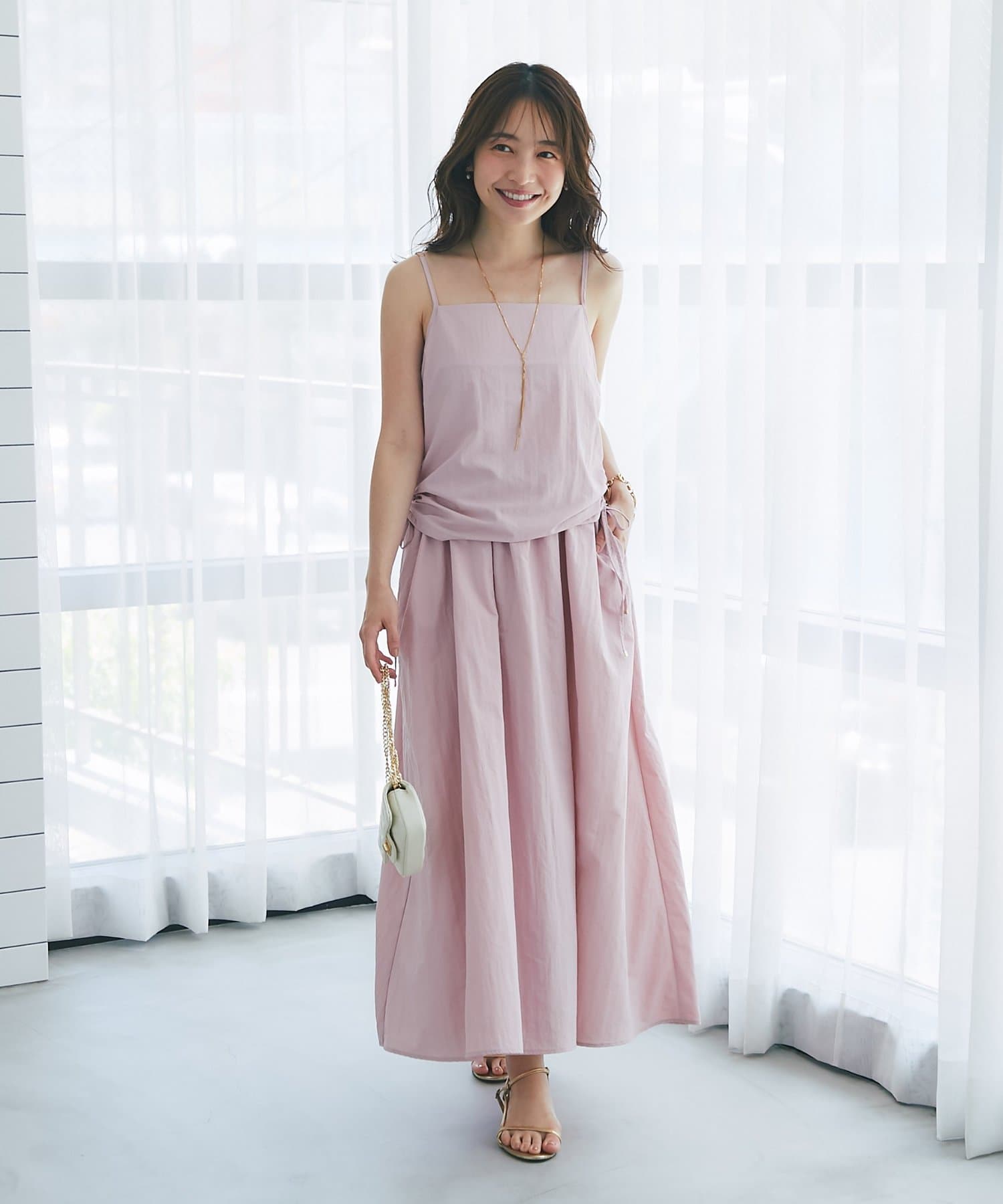 OUTLET(アウトレット) 【La boutique BonBon】ドロストキャミワンピース