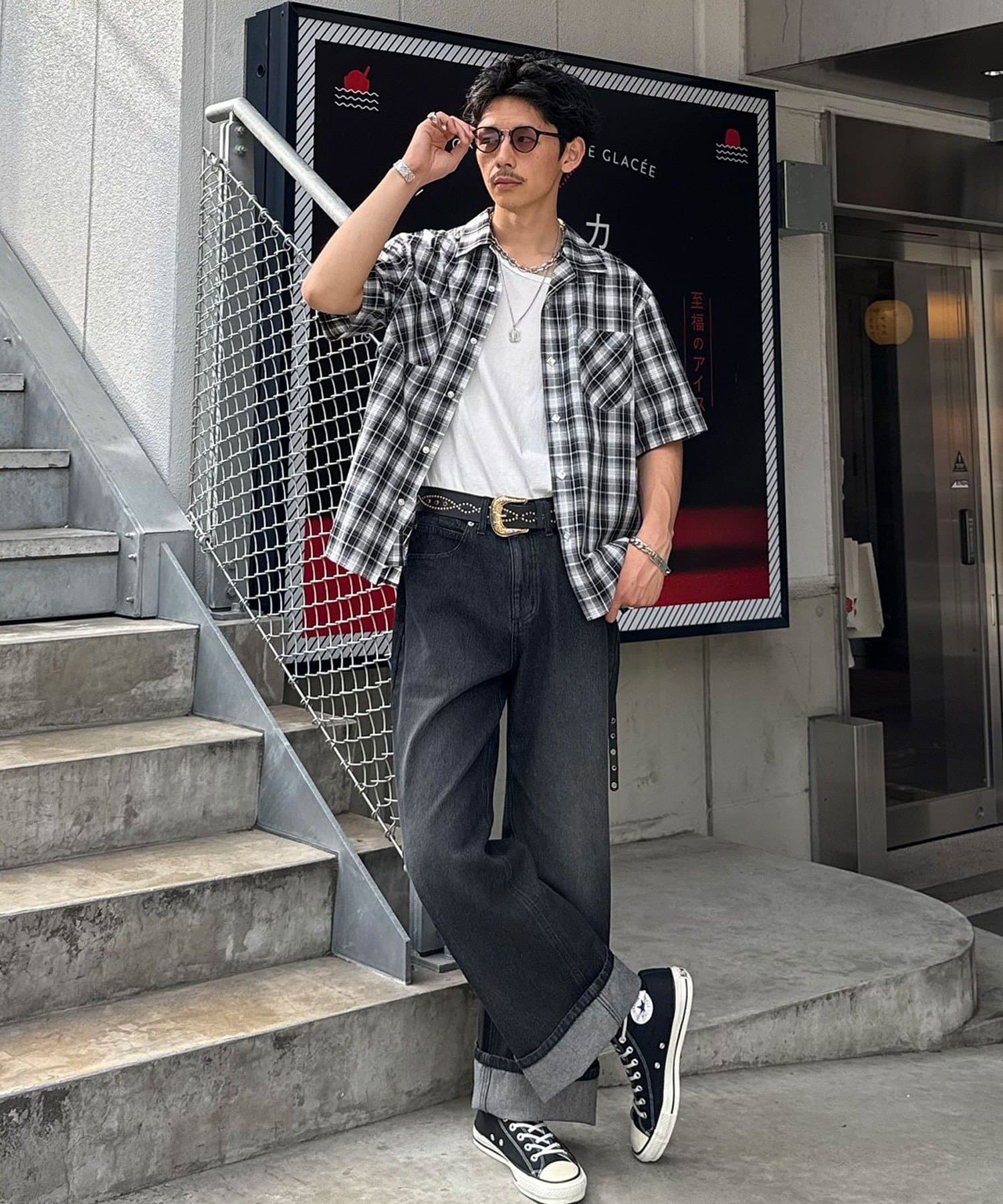 OUTLET(アウトレット) 【Ciaopanic】スタッズボタンオンフチェッグレシャツ