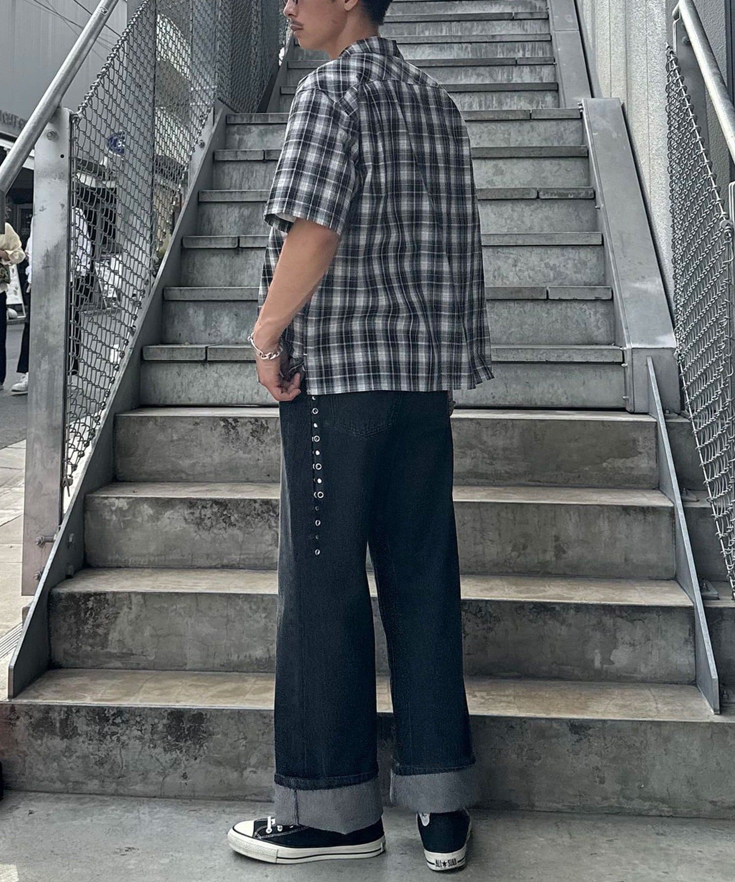 OUTLET(アウトレット) 【Ciaopanic】スタッズボタンオンフチェッグレシャツ