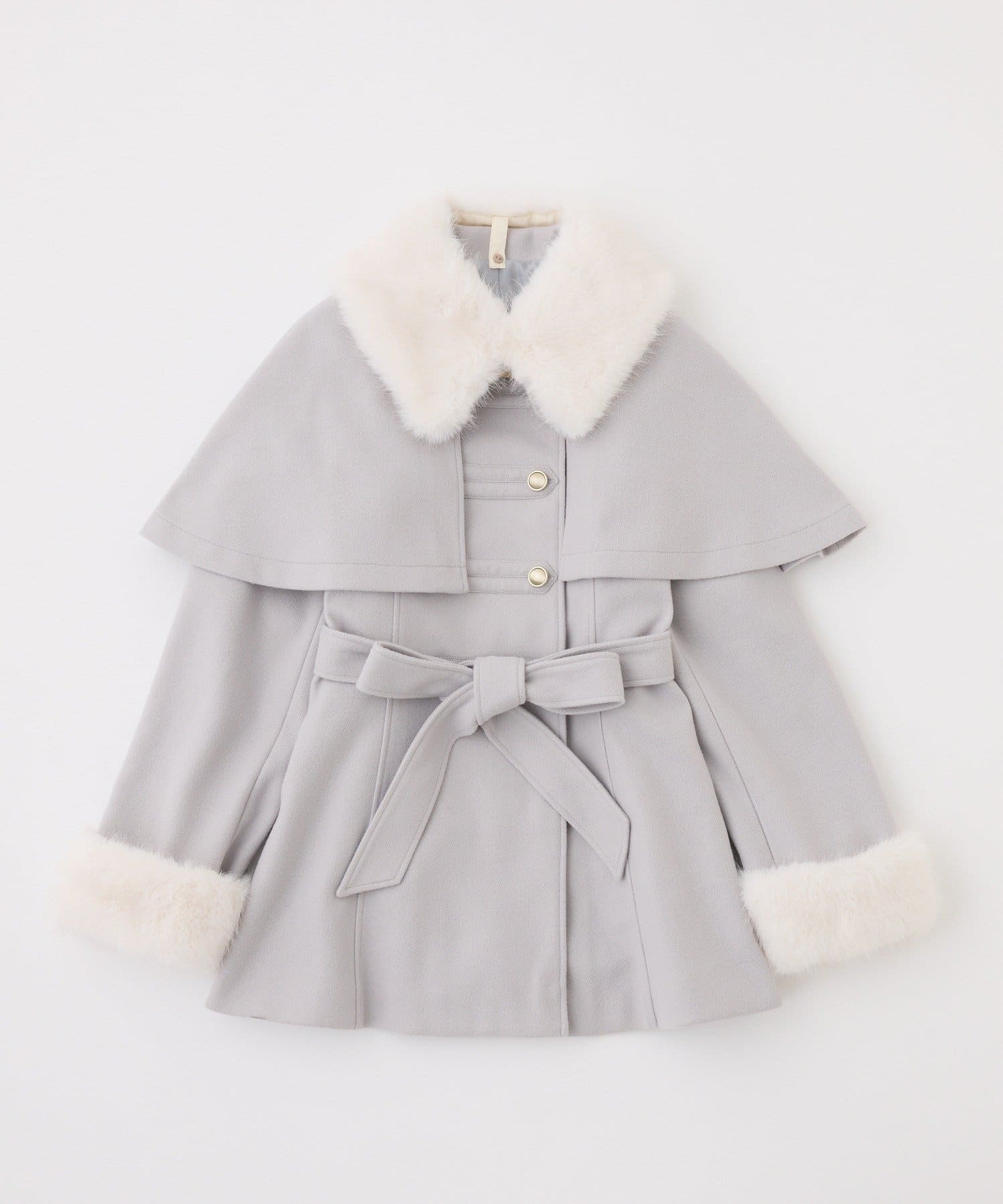one after another NICE CLAUP(ワンアフターアナザー ナイスクラップ) 【Premium order】マルチwayファー襟ケープコート