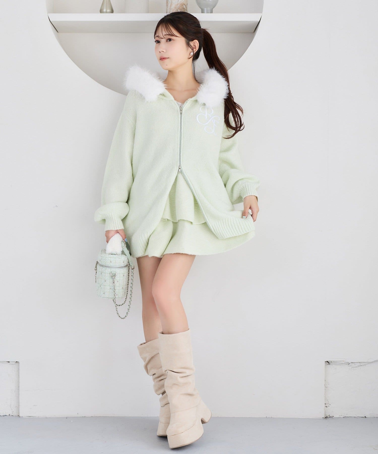 one after another NICE CLAUP(ワンアフターアナザー ナイスクラップ) 【Premium order】ゆるたぽマシュマロフェイクファーパーカー