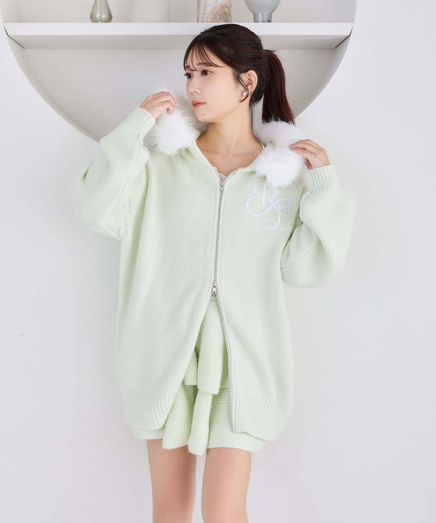 one after another NICE CLAUP(ワンアフターアナザー ナイスクラップ) 【Premium order】ゆるたぽマシュマロフェイクファーパーカー