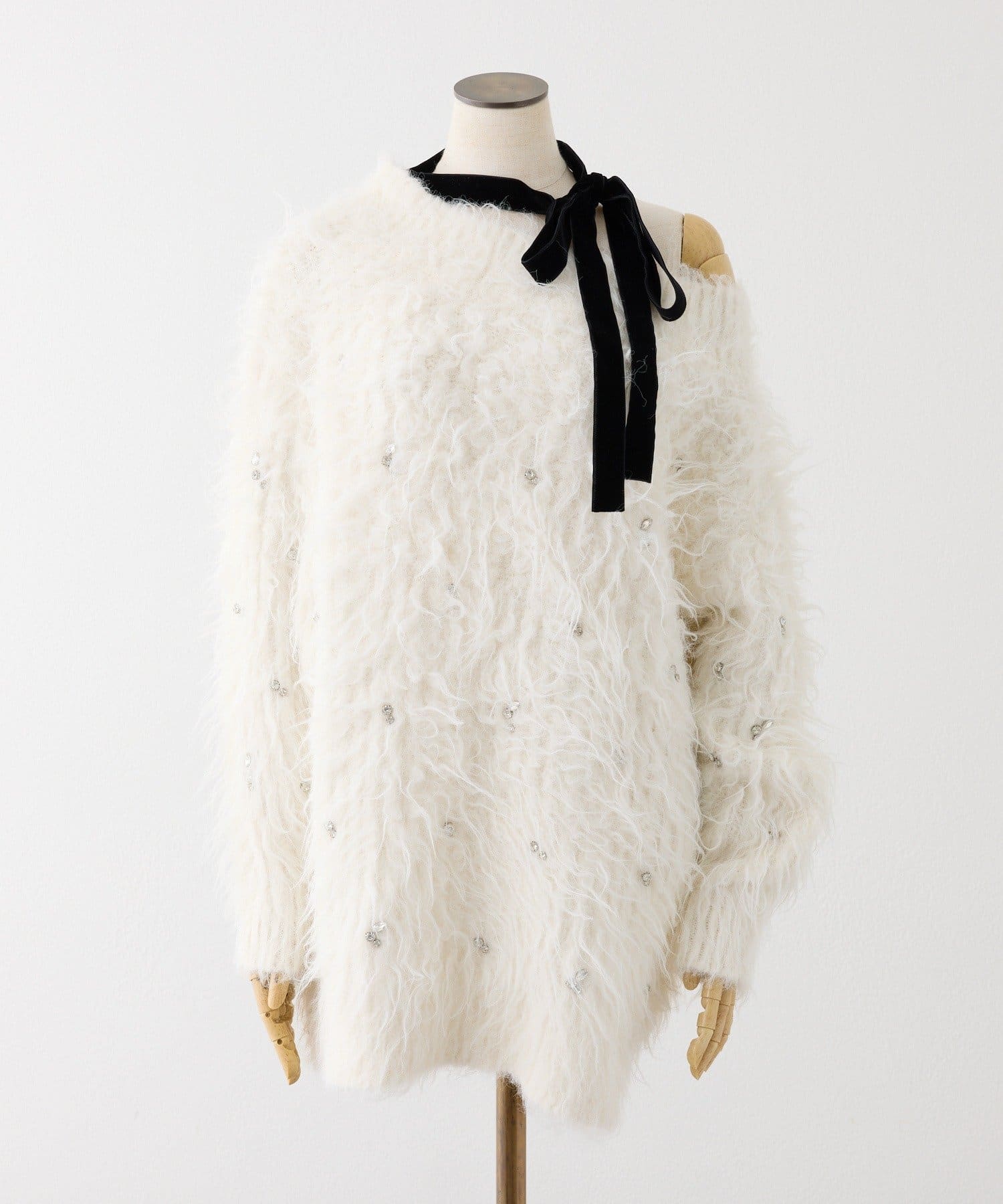 one after another NICE CLAUP(ワンアフターアナザー ナイスクラップ) 【Premium order】ふわモテジュエルニットワンピ