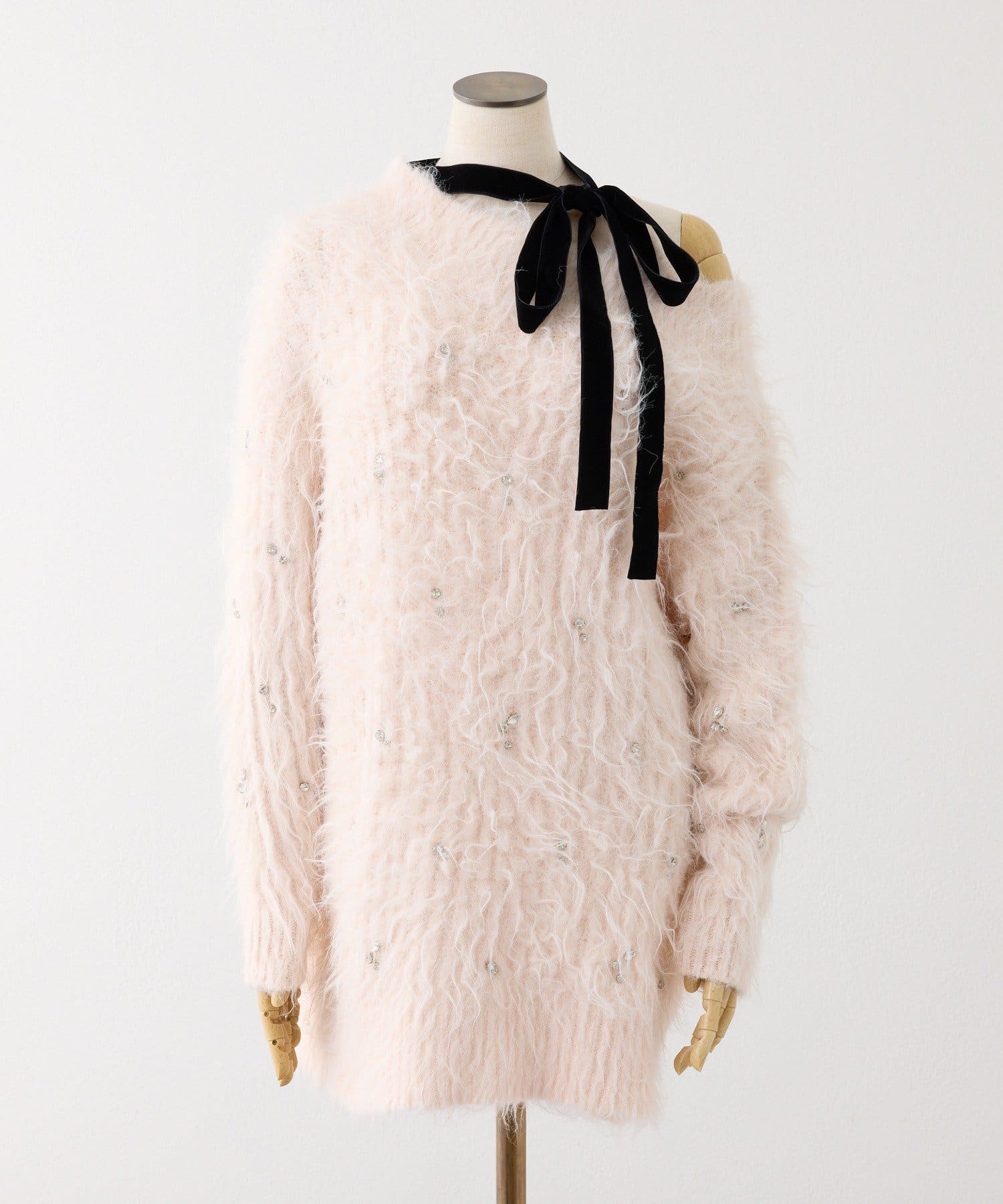one after another NICE CLAUP(ワンアフターアナザー ナイスクラップ) 【Premium order】ふわモテジュエルニットワンピ