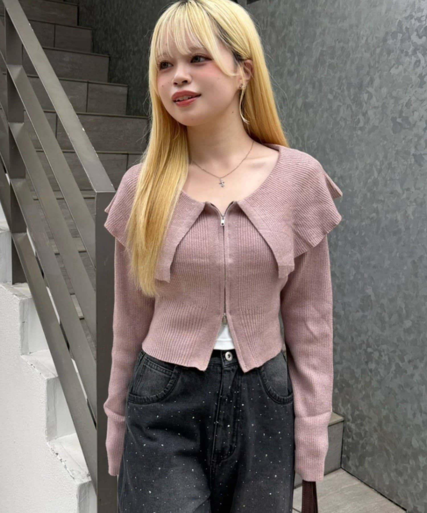 NICE CLAUP / OLIVE des OLIVE OUTLET(ナイスクラップ  / オリーブ デ オリーブ アウトレット) 【continuer】ビックカラーＷジップニット