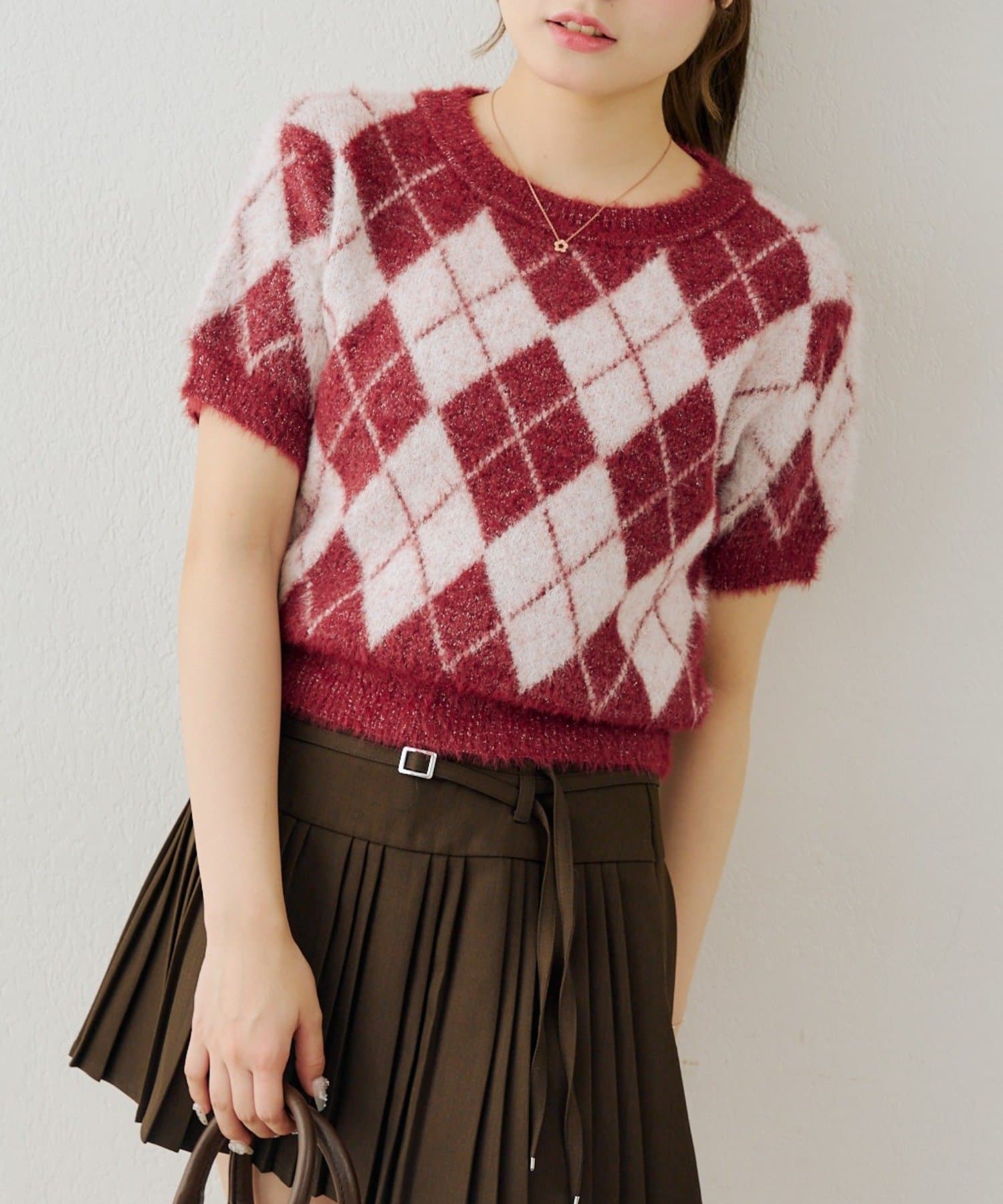 NICE CLAUP / OLIVE des OLIVE OUTLET(ナイスクラップ  / オリーブ デ オリーブ アウトレット) 【ANOTHER BRANCH】シャギーアーガイルニット