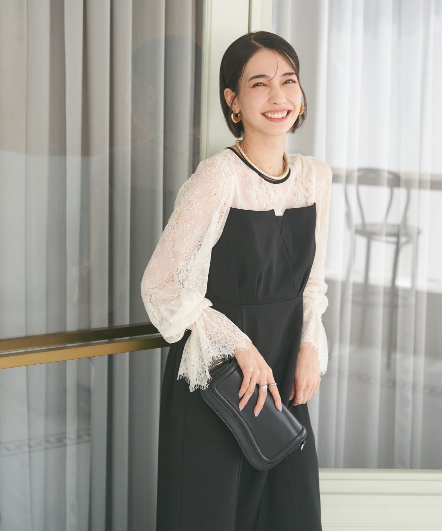 オンオフ頼れる万能さ】気品漂う大人のレースドッキングワンピ