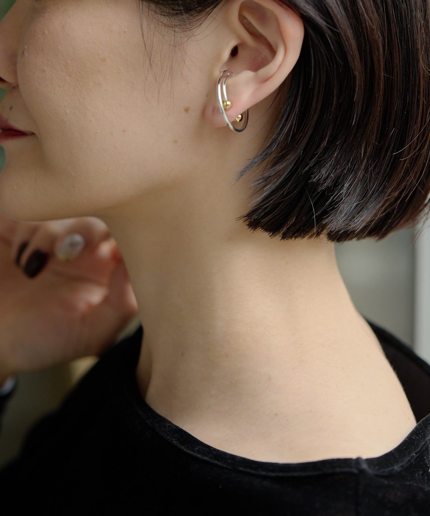 ear PAPILLONNER(イア パピヨネ) ダブルサークルイヤーカフ