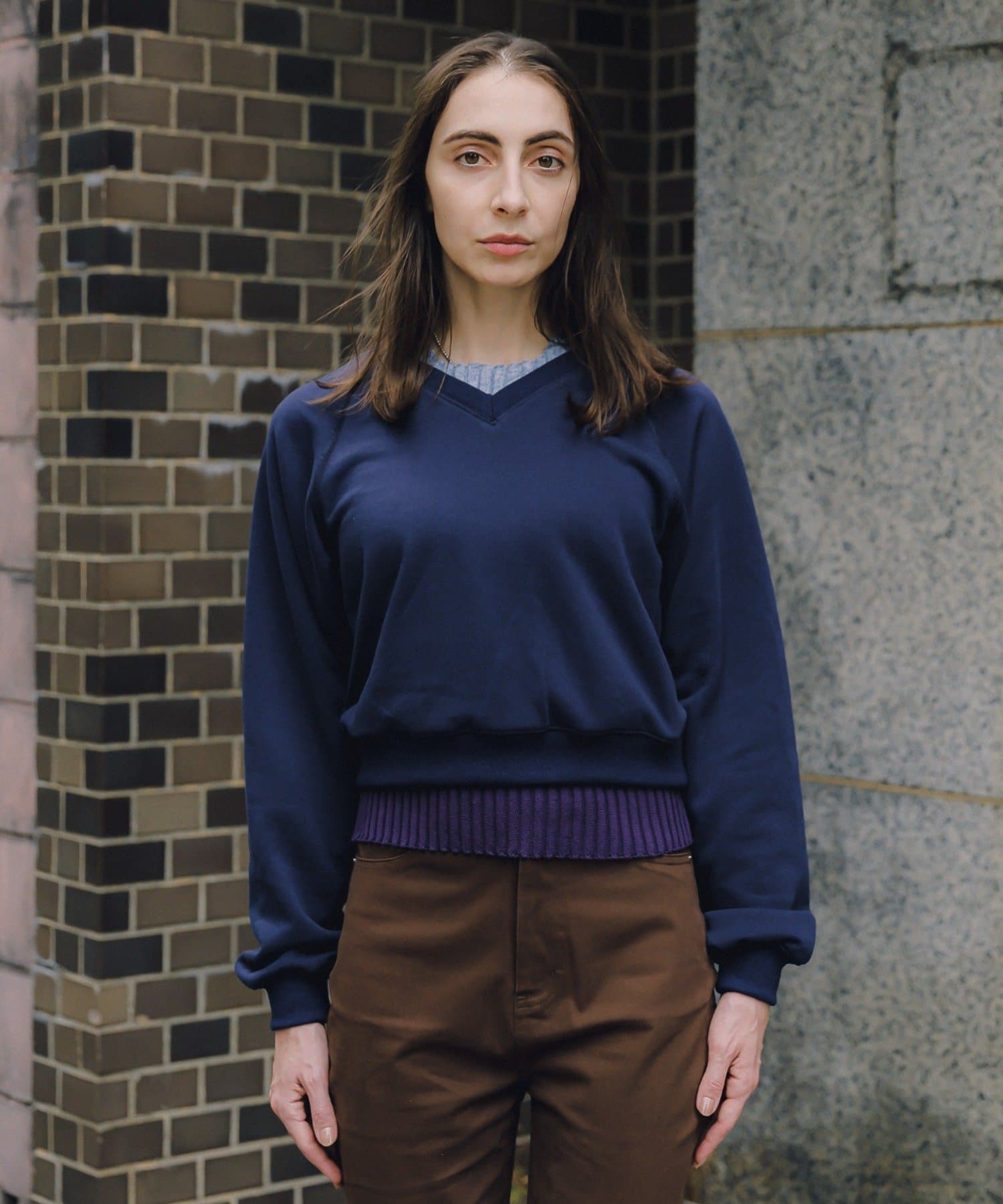 Kastane(カスタネ) 【CINAMOD】 V-NECK RAGLAN SLEEVES PULLOVER