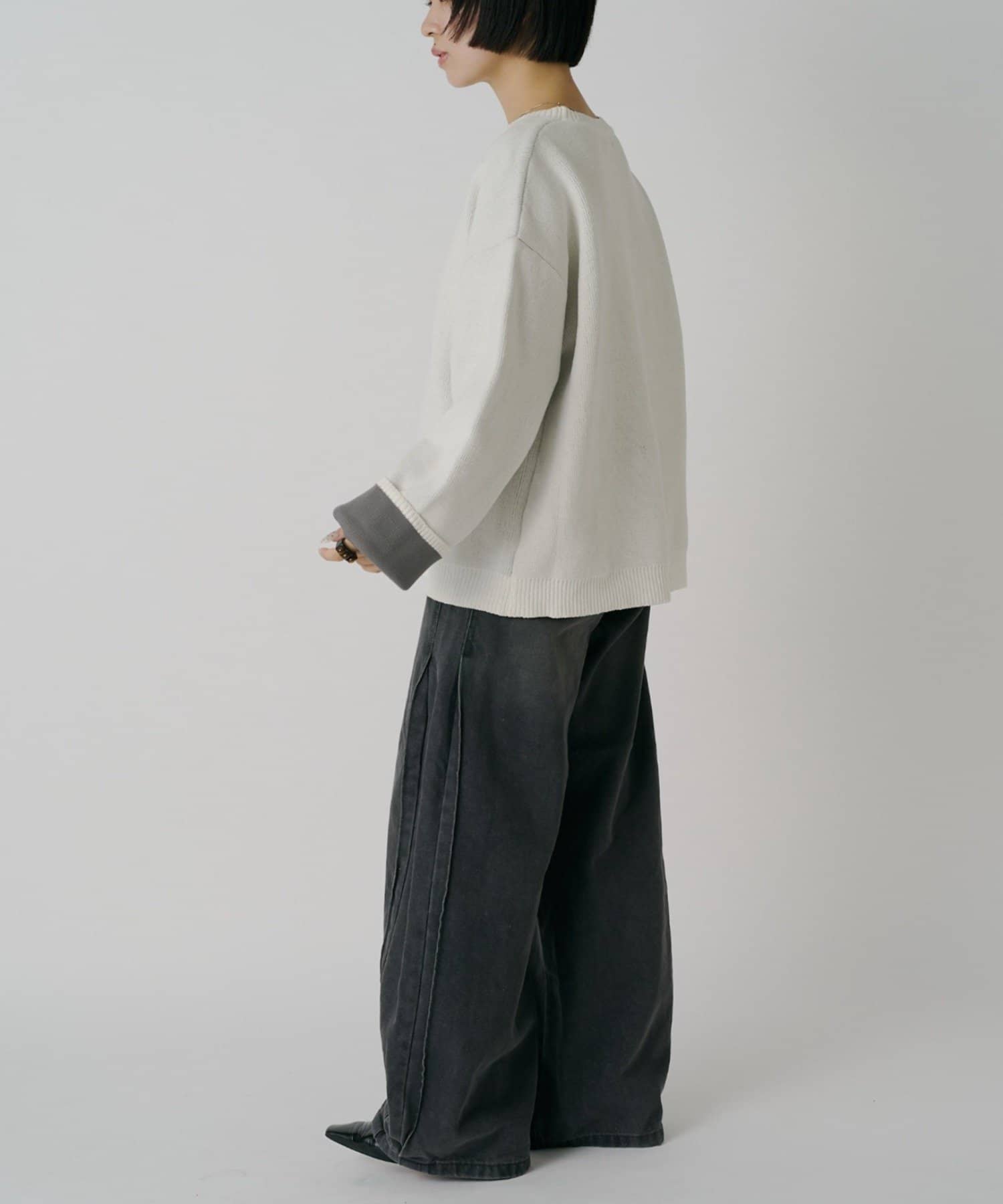 -goocy-(グーシー) サイドタックワイドデニムパンツ