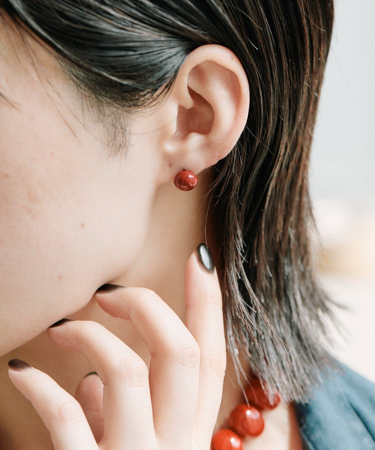 ear PAPILLONNER(イア パピヨネ) カラービーンズピアス《WEB＆一部店舗限定/チタンポスト》