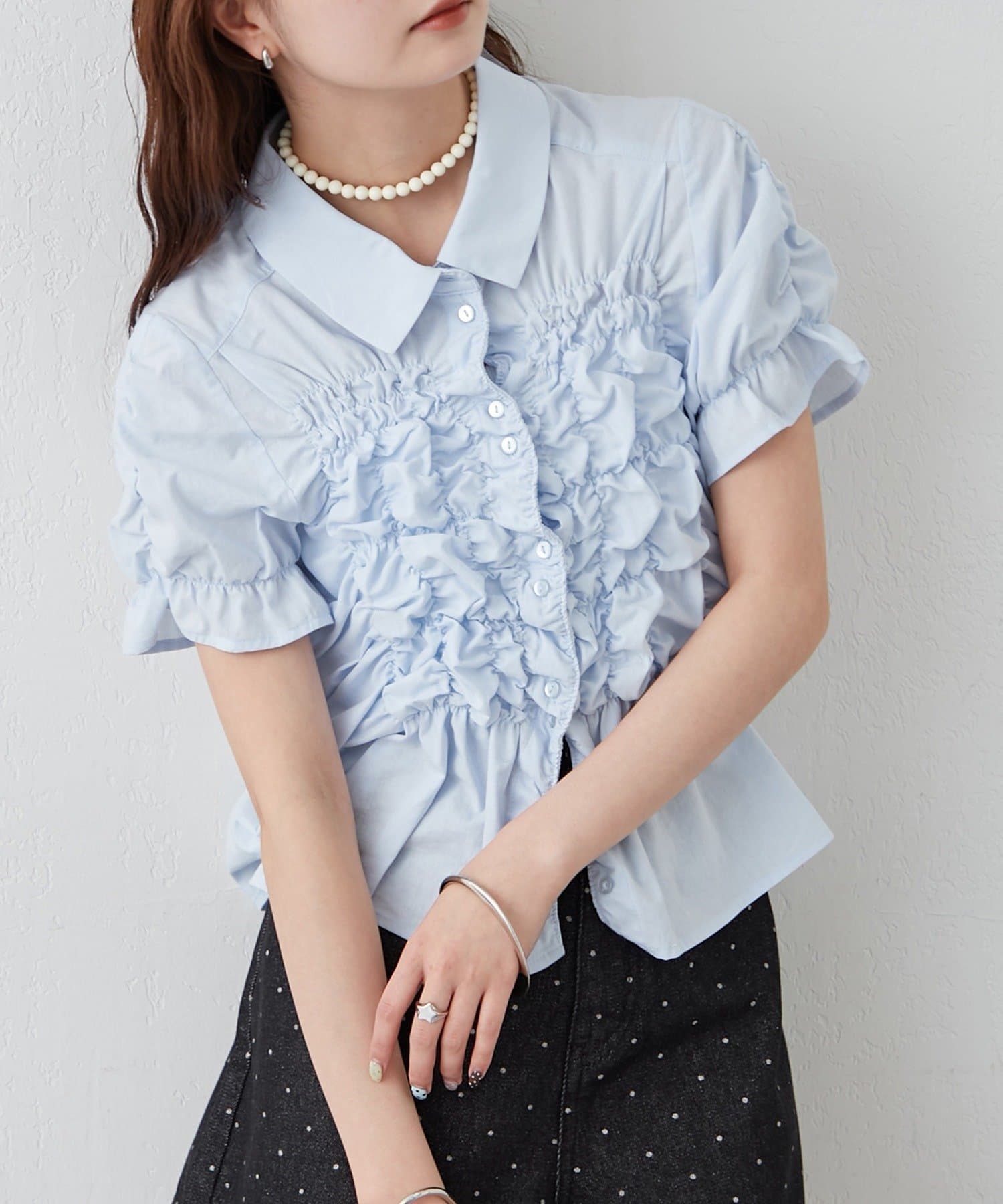 mystic(ミスティック) 26AWシャーリングシェイプシャツ