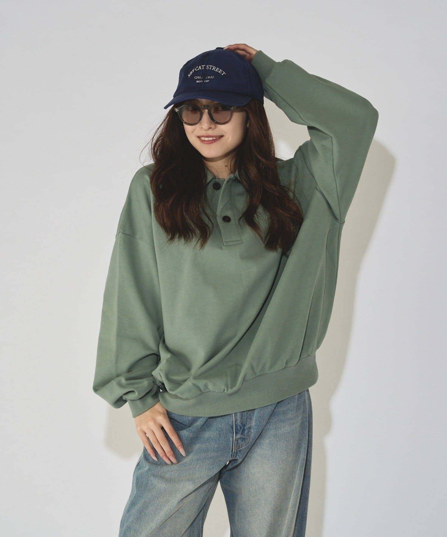 Lui's(ルイス) 【WEB限定】オーバーサイズワイドスウェットポロ