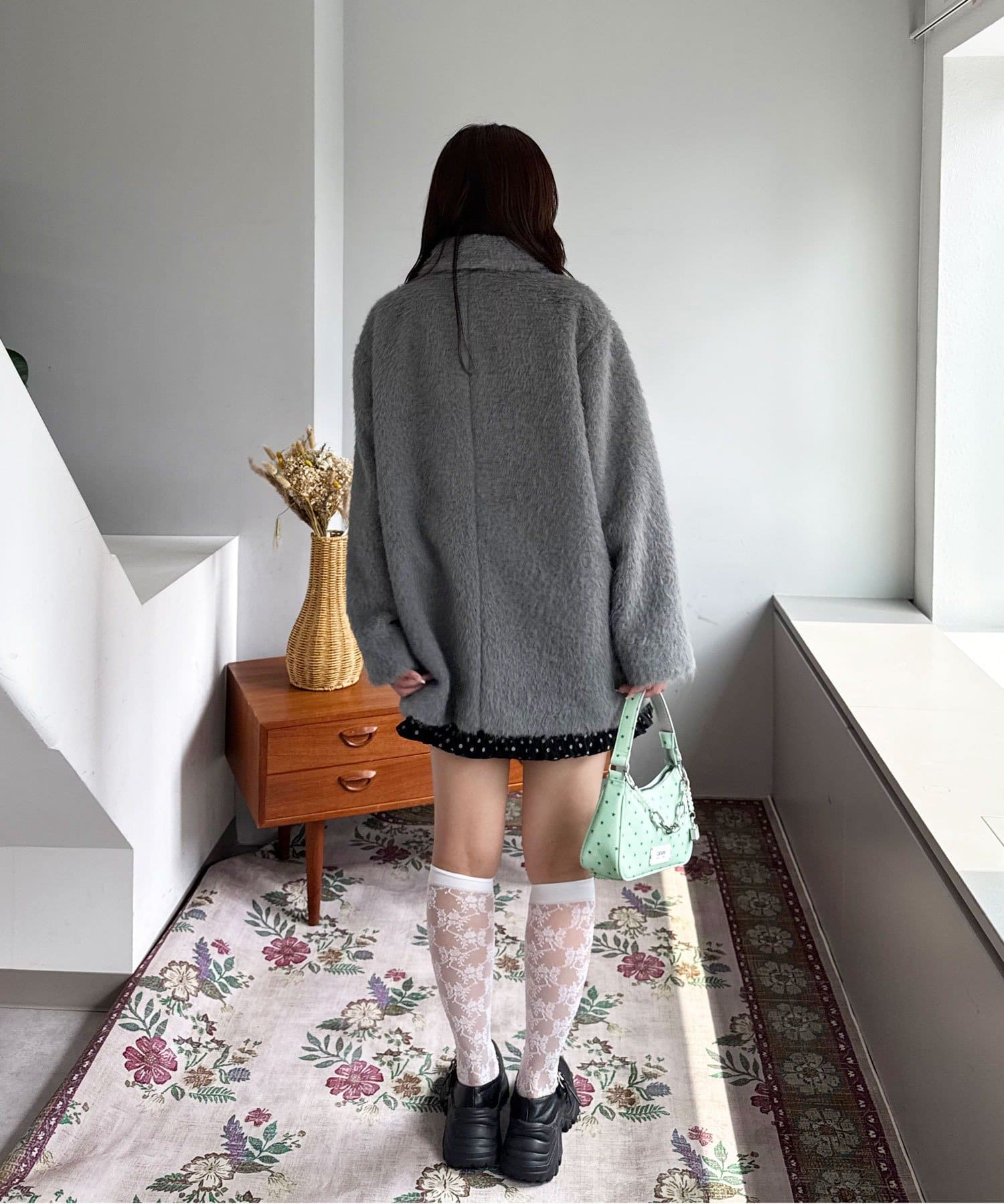 CIAOPANIC(チャオパニック) BIGボタンシャギーミドルコート