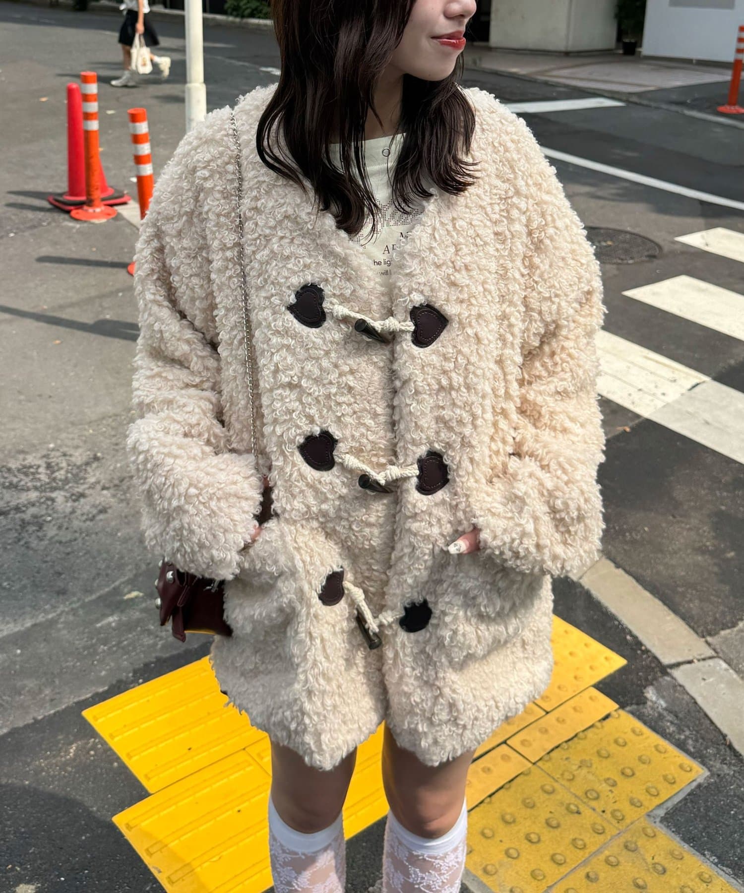 CIAOPANIC(チャオパニック) プードルボアノーカラーハートダッフルコート