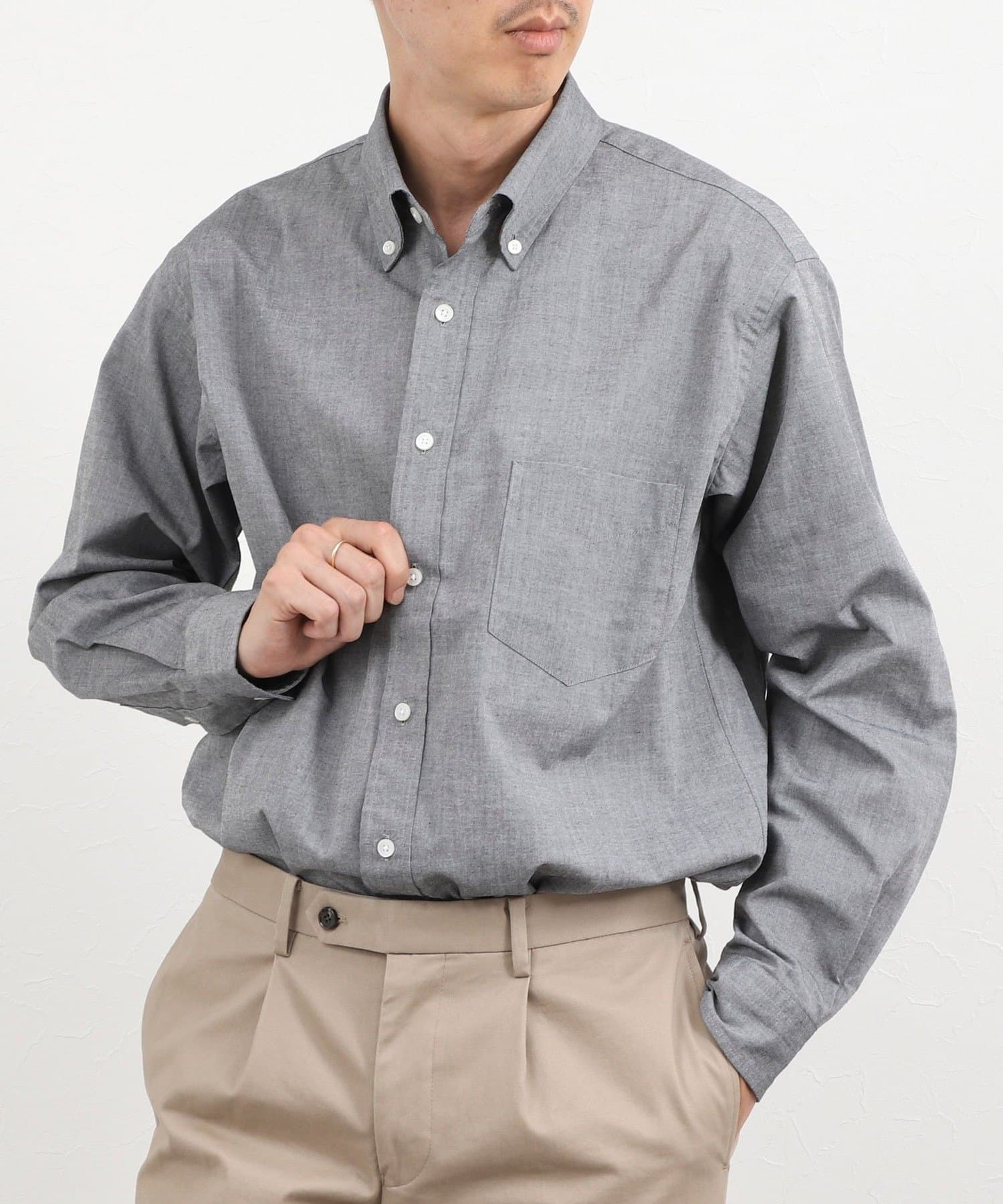 新品⭐️NOLLEY'S ノーリーズ ボタンダウン チェック 長袖シャツ/L ビジカジ対応》ダンガリーボタンダウンシャツ 26AW | NOLLEY'S