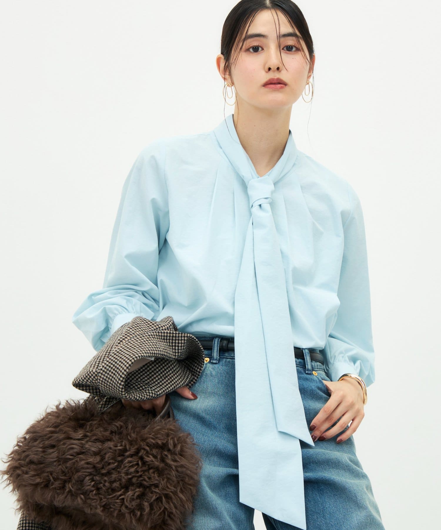 NOLLEY'S(ノーリーズ) ウォッシャブルビッグボウタイ2WAYブラウス
