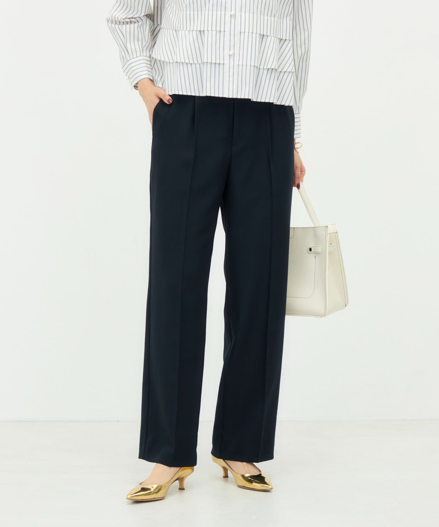 NOLLEY'S(ノーリーズ) 《セットアップ対応》ウォッシャブルシャーク愛されセミワイドパンツ