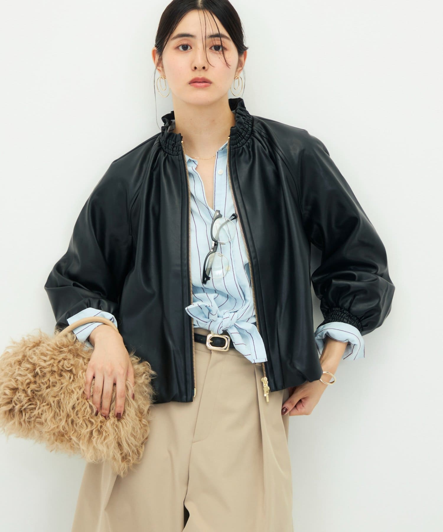 NOLLEY'S(ノーリーズ) 【MARILYN MOON】soft eco-leather blouson別注