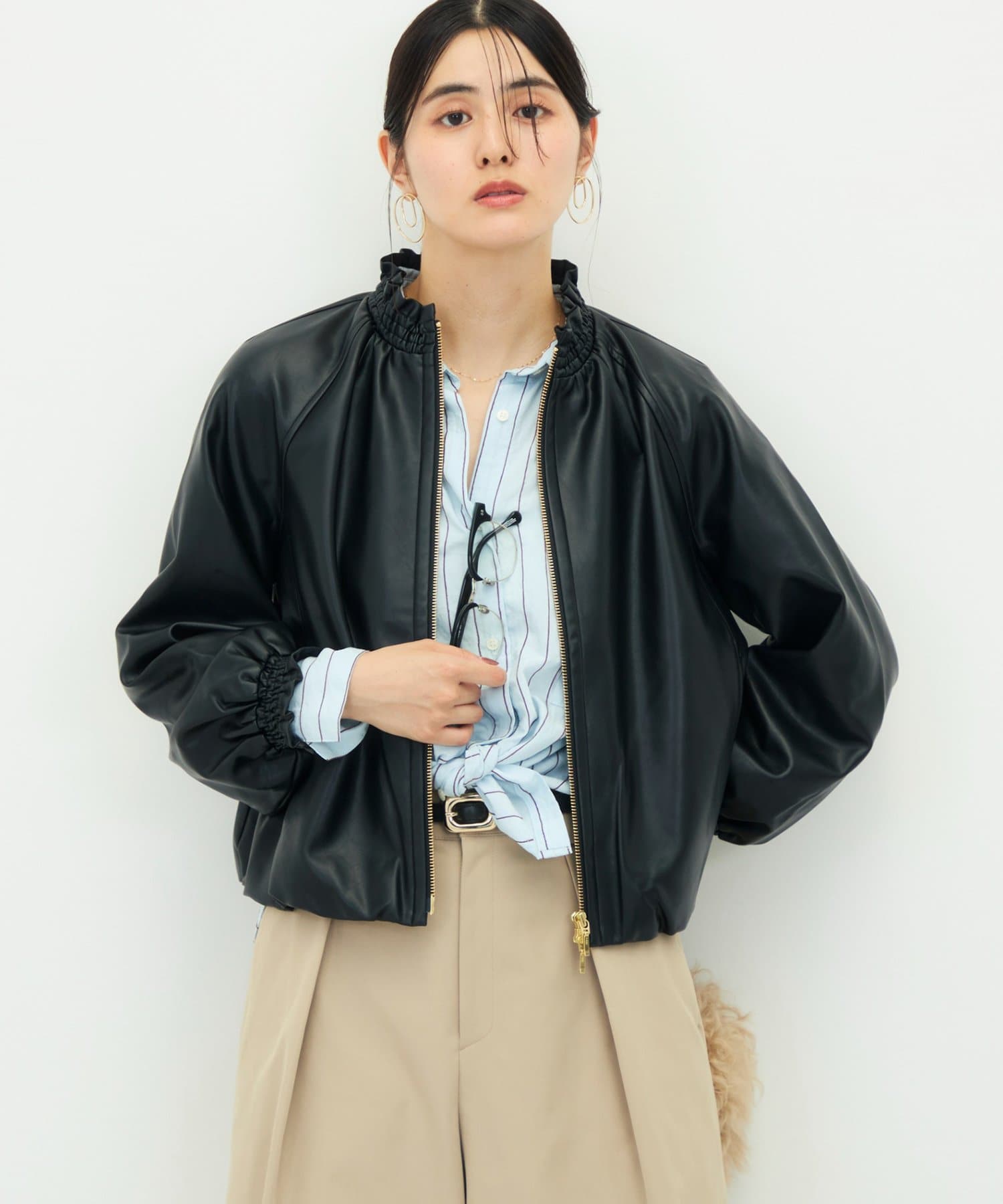 NOLLEY'S(ノーリーズ) 【MARILYN MOON】soft eco-leather blouson別注