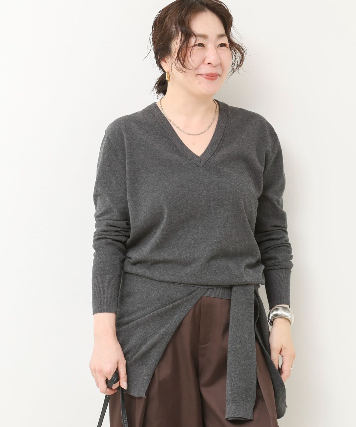 NOLLEY'S(ノーリーズ) 【 SHOP PRESS二見別注カラー】レイヤードピース付きVネックプルオーバー