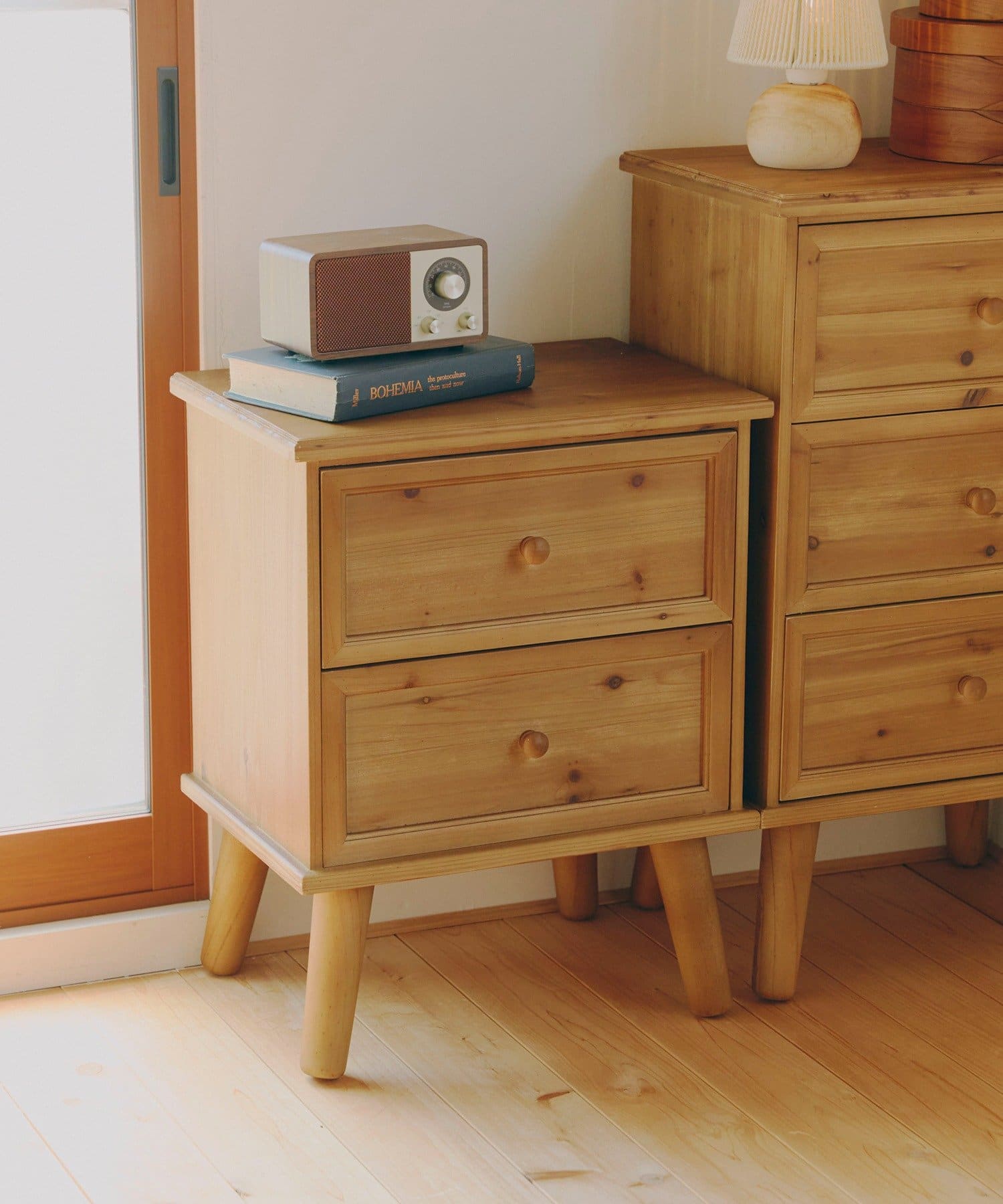 salut!(サリュ) 《WEB限定商品》2引き出しチェスト／natural vintage