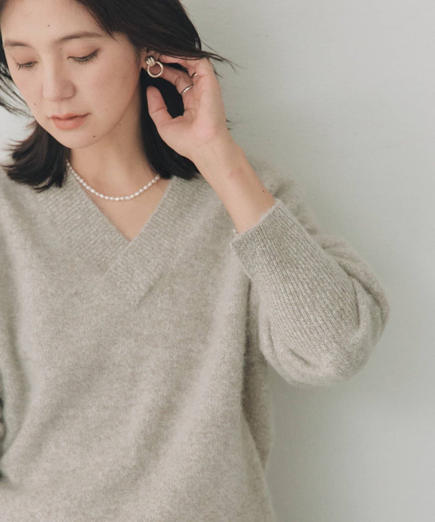 RIVE DROITE(リヴドロワ) ヘアリーヤーンメランジニット