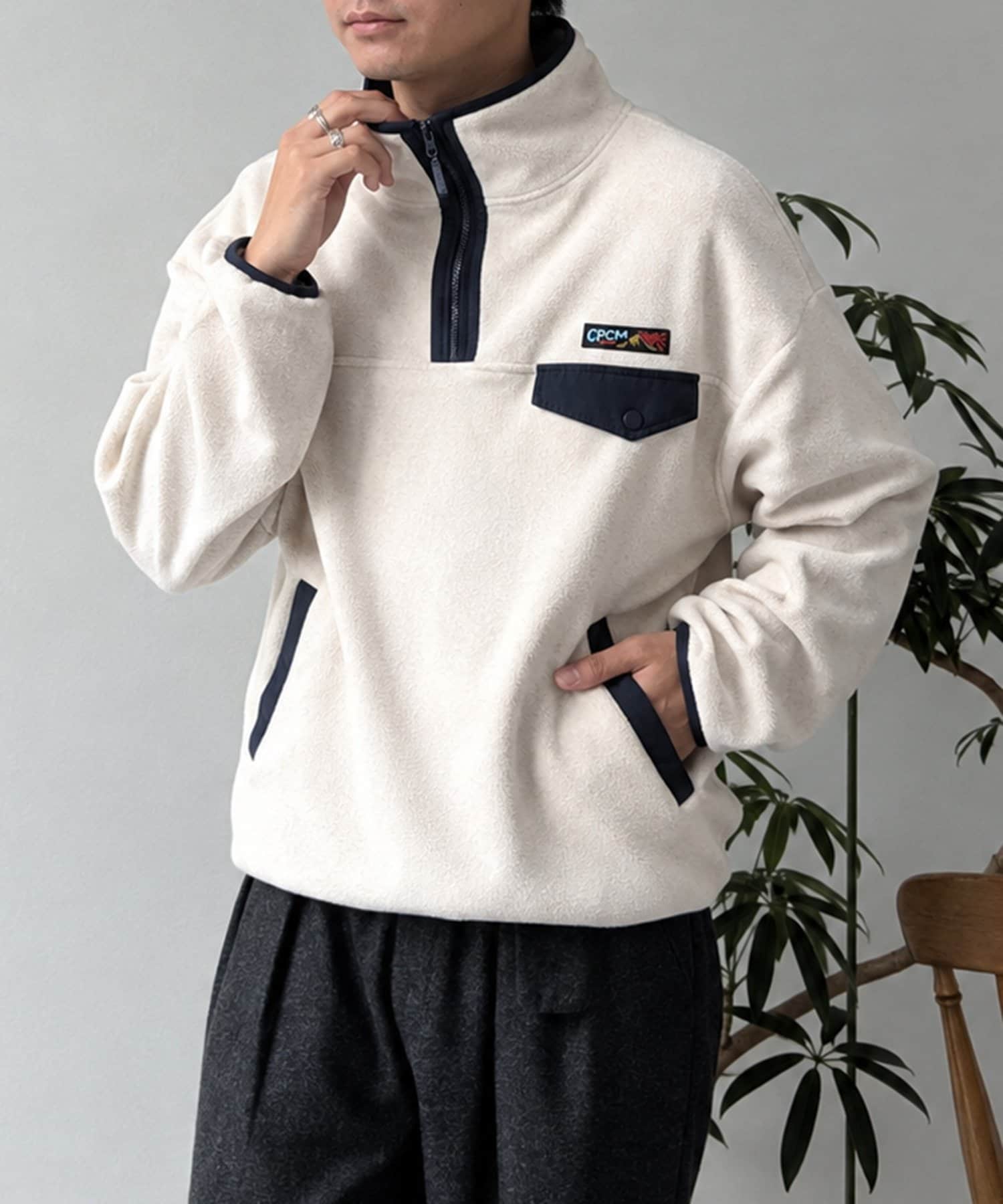 CPCM(シーピーシーエム) 配色フリースハーフジッププルオーバー