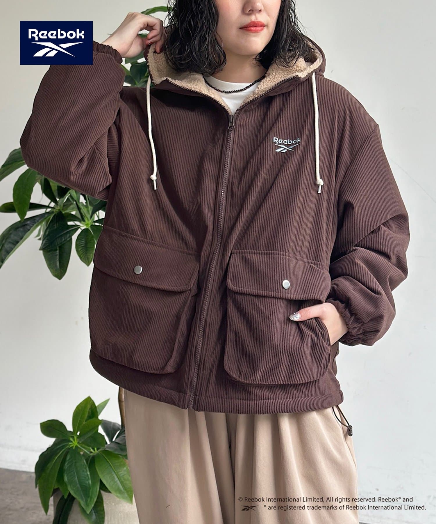 CPCM(シーピーシーエム) 【Reebok】裏ボアコーデュロイフードブルゾン