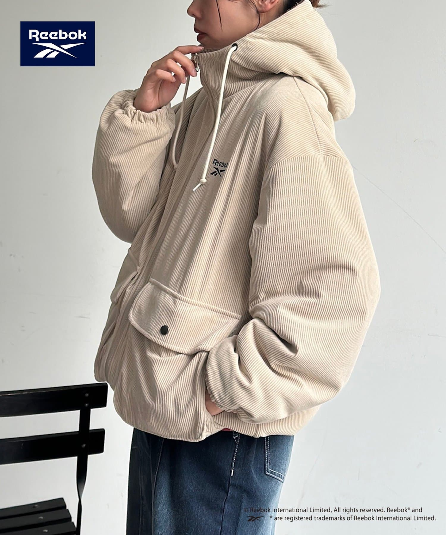 CPCM(シーピーシーエム) 【Reebok】裏ボアコーデュロイフードブルゾン