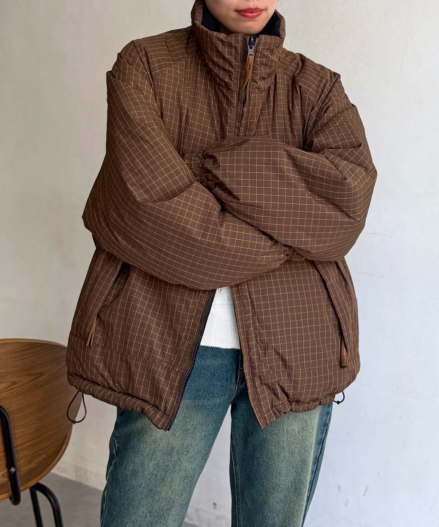 CPCM(シーピーシーエム) リバーシブル中綿スタンドブルゾン