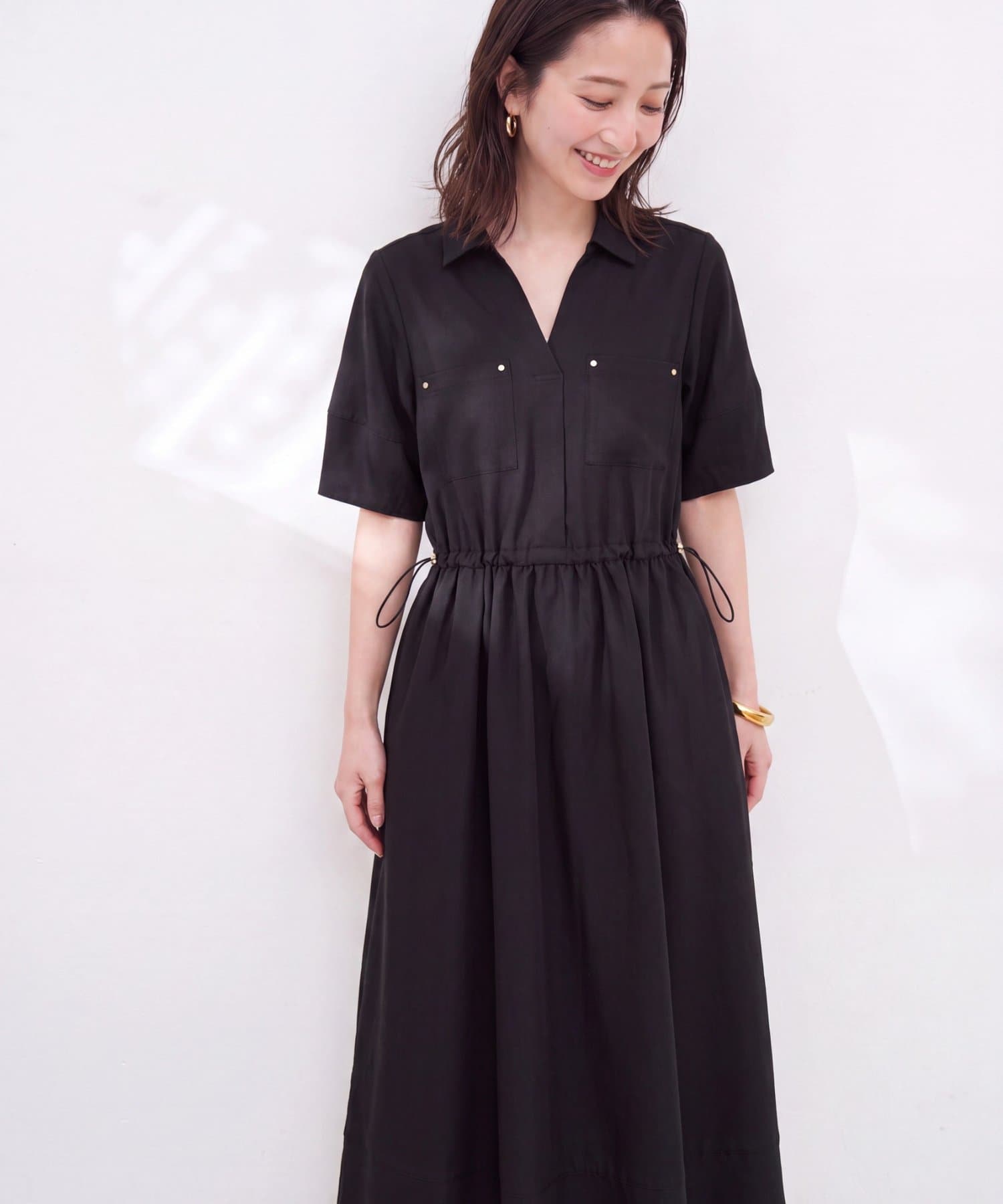 natural couture(ナチュラルクチュール) お上品ドロストスキッパーワンピース