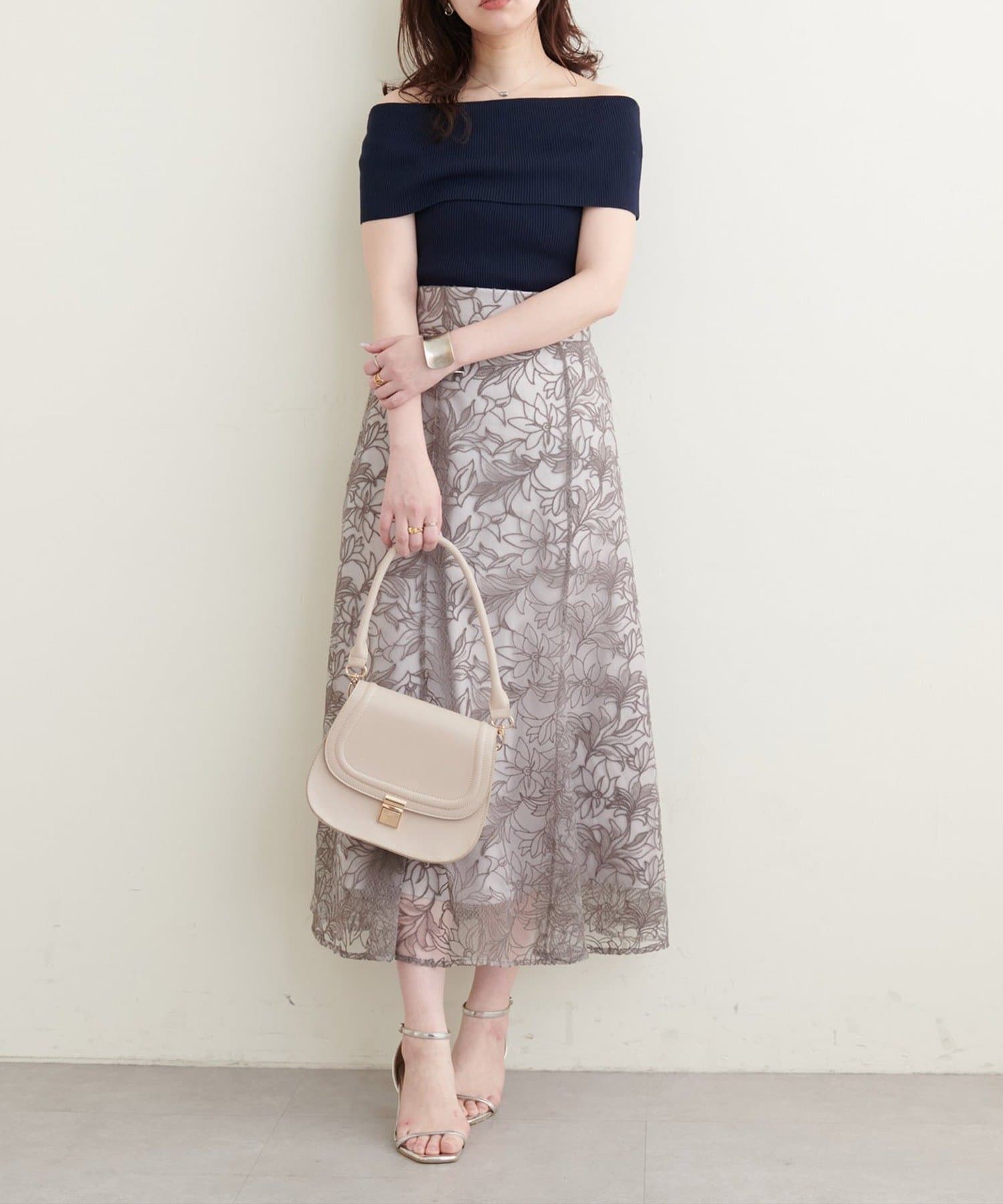 NICE CLAUP / OLIVE des OLIVE OUTLET(ナイスクラップ  / オリーブ デ オリーブ アウトレット) 【natural couture】オフショルノースリプルオーバー