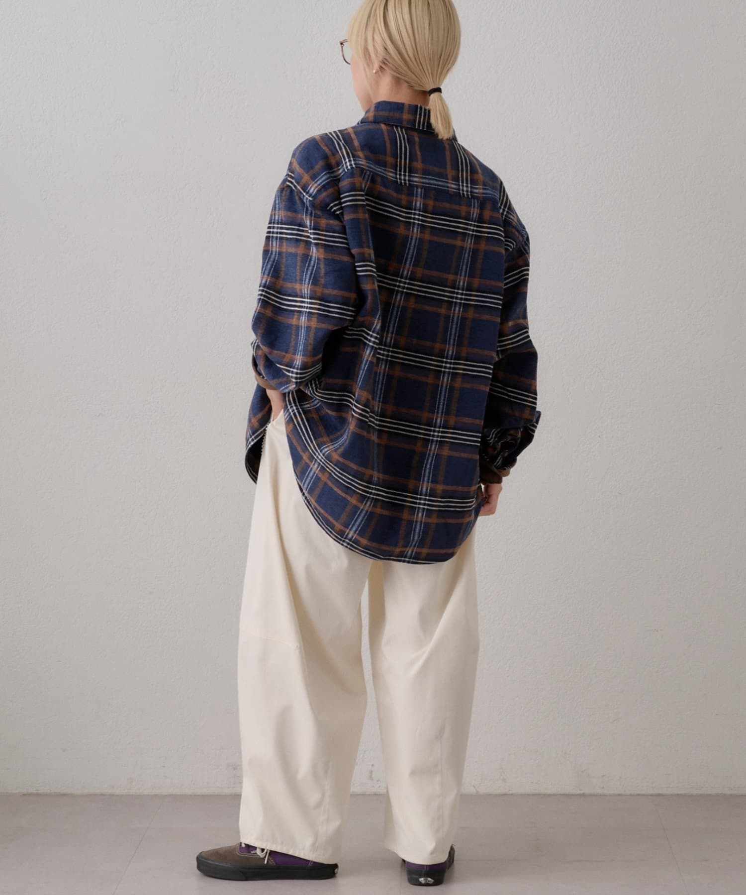 CIAOPANIC TYPY(チャオパニックティピー) 【UNISEX】コーデュロイ袖切り替え/モールチェックシャツジャケット