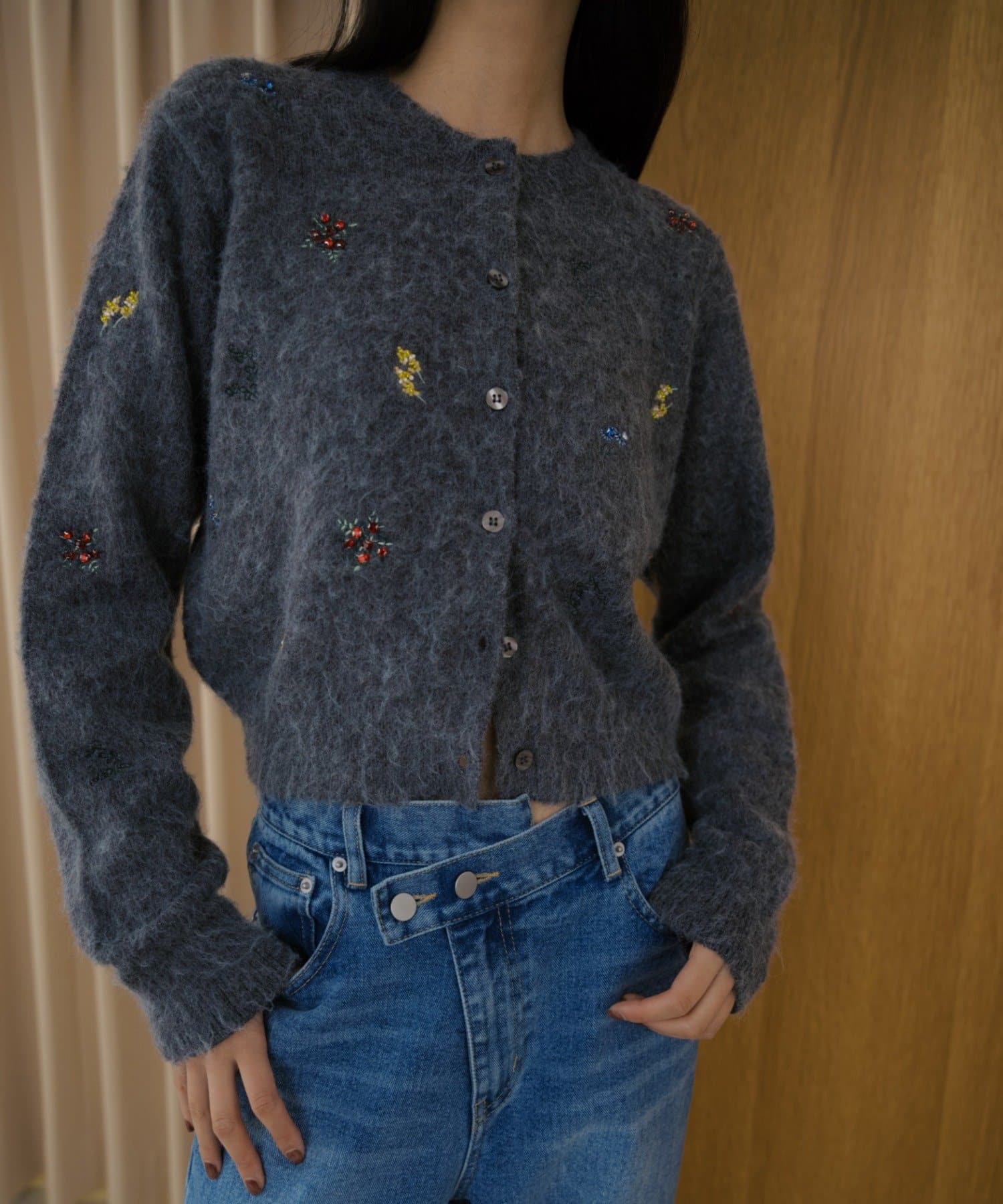 SHENERY(シーナリー) 刺繍ビジューカーディガン