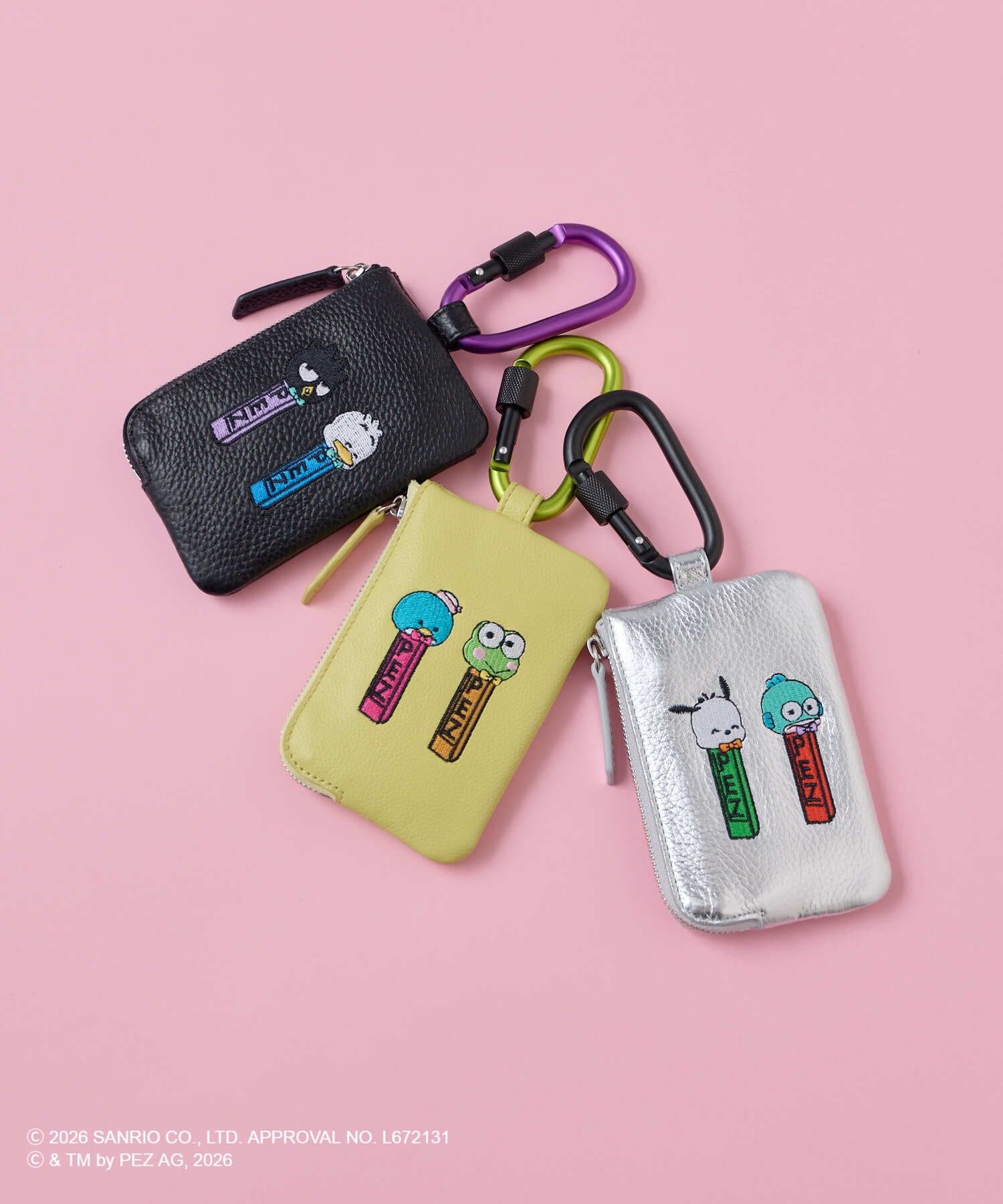 ear PAPILLONNER(イア パピヨネ) 【はぴだんぶい×PEZ(ペッツ) ×ear】　カラビナ付きパス＆キーケース