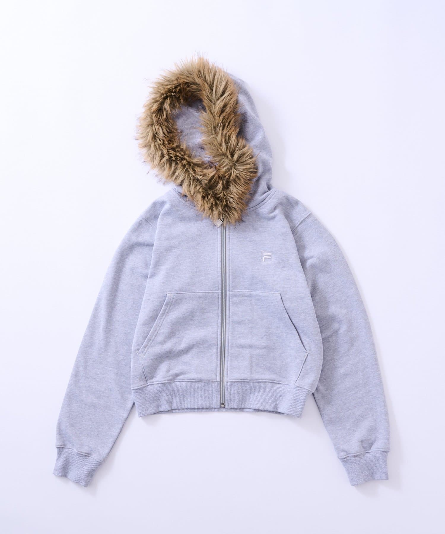 CIAOPANIC TYPY(チャオパニックティピー) 【 FILA 別注 】裏毛ファーフードジップパーカー