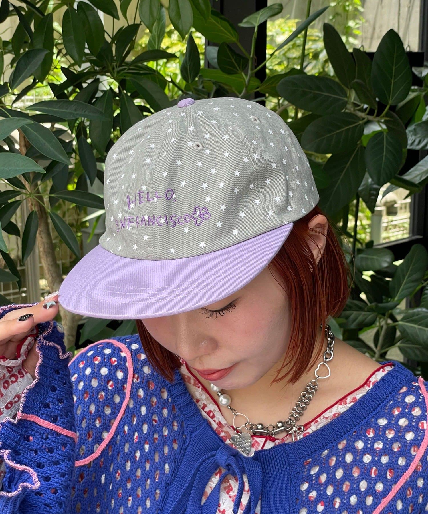 CIAOPANIC(チャオパニック) 【HELLO.SANFRANCISCO/ハローサンフランシスコ】星柄プリントツートーンロゴキャップ