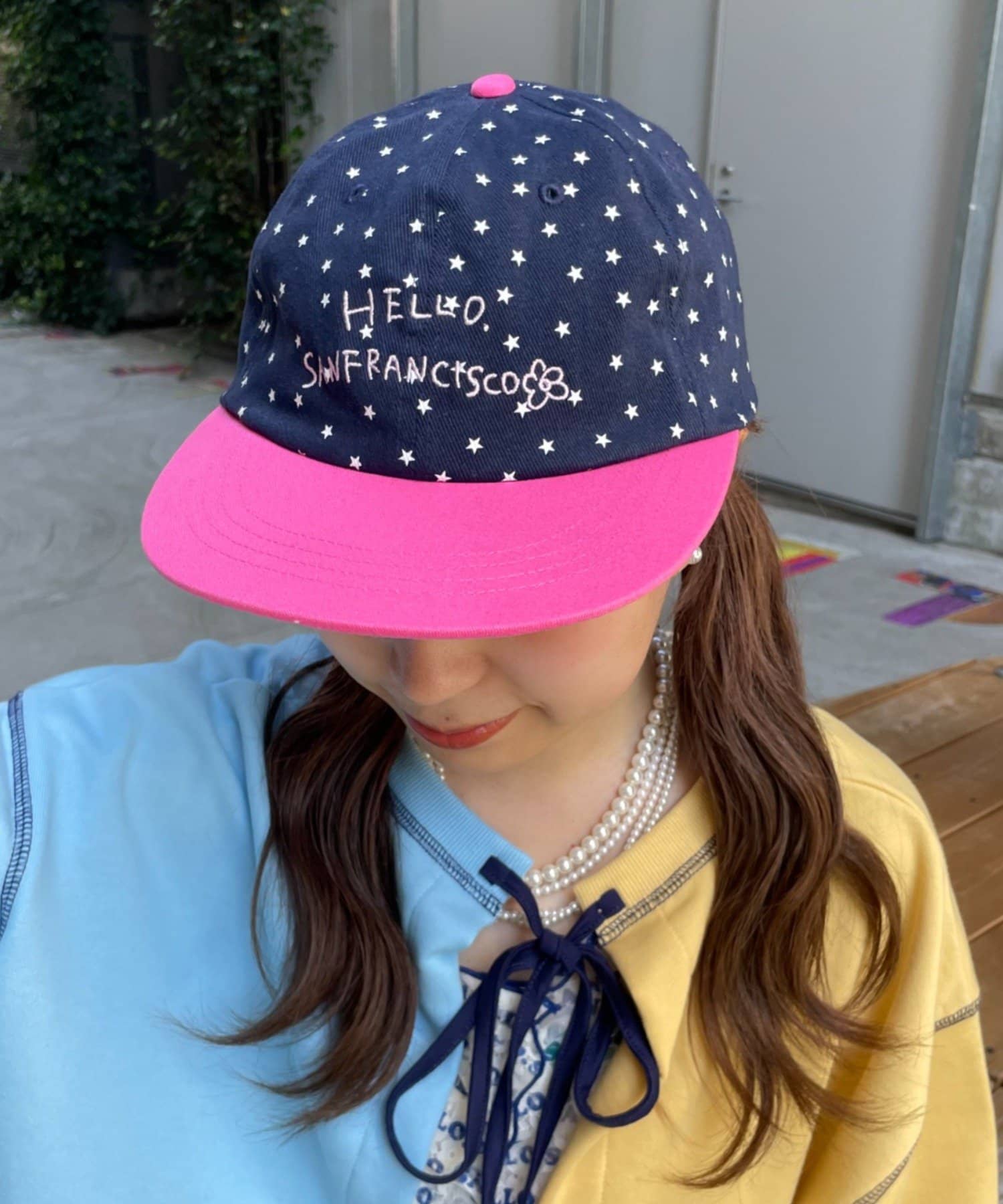 CIAOPANIC TYPY(チャオパニックティピー) 【HELLO.SANFRANCISCO】星柄プリントツートーンロゴキャップ