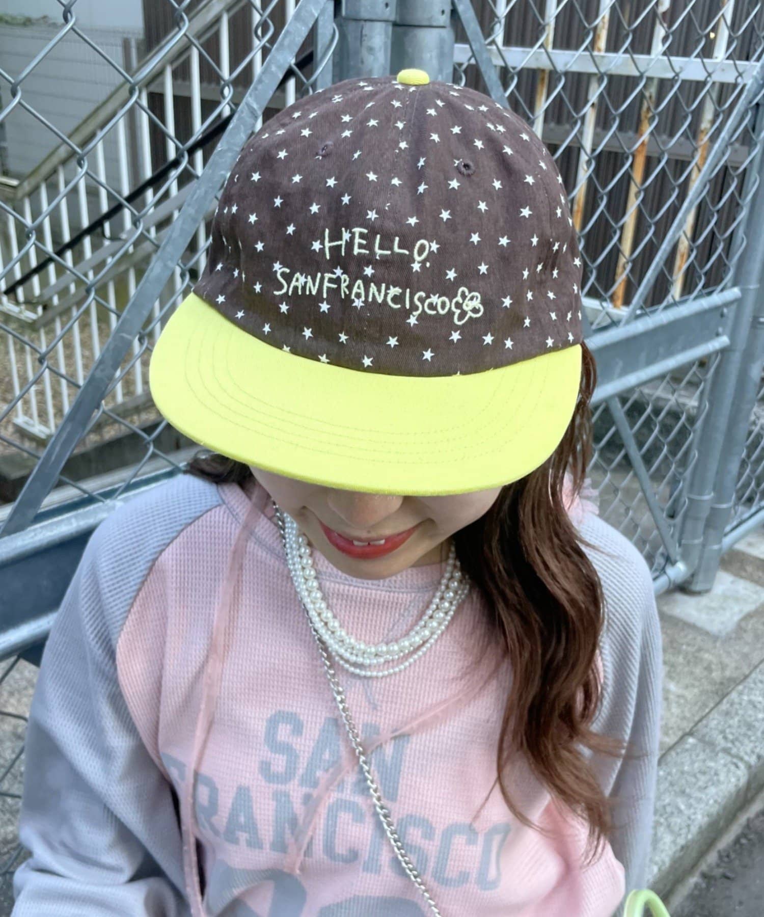 CIAOPANIC TYPY(チャオパニックティピー) 【HELLO.SANFRANCISCO】星柄プリントツートーンロゴキャップ