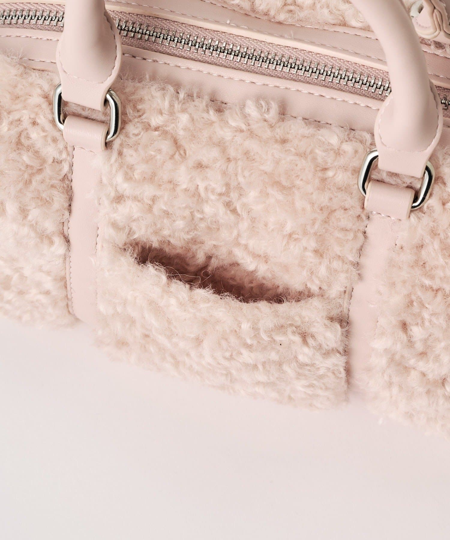 one after another NICE CLAUP(ワンアフターアナザー ナイスクラップ) チェーンチャーム付きボアミニボストンbag