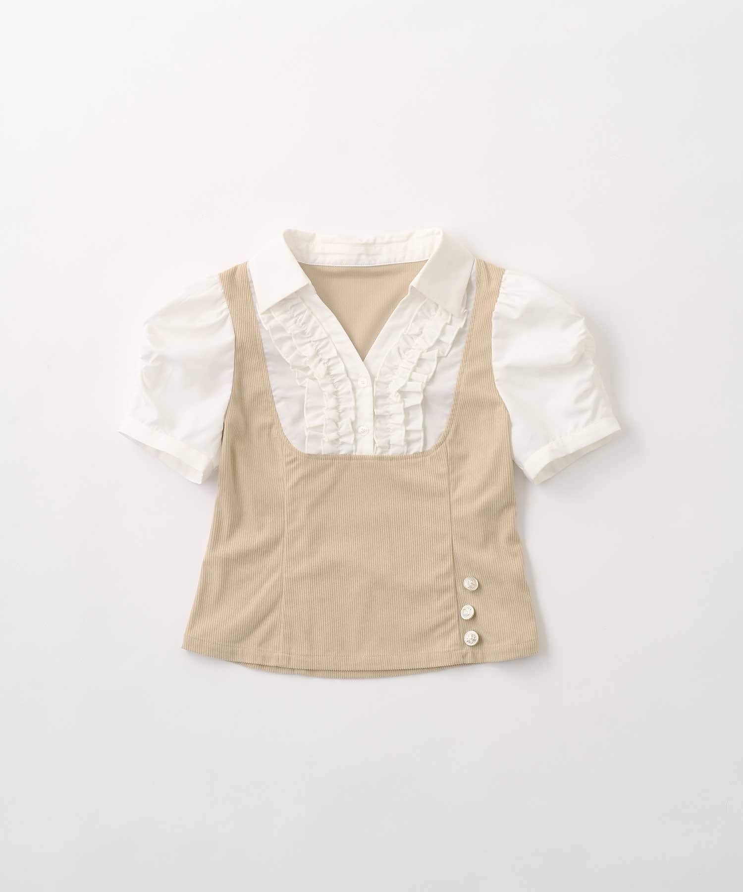 Belle Charme(ベルシャルム) Cordurey Frill Tops