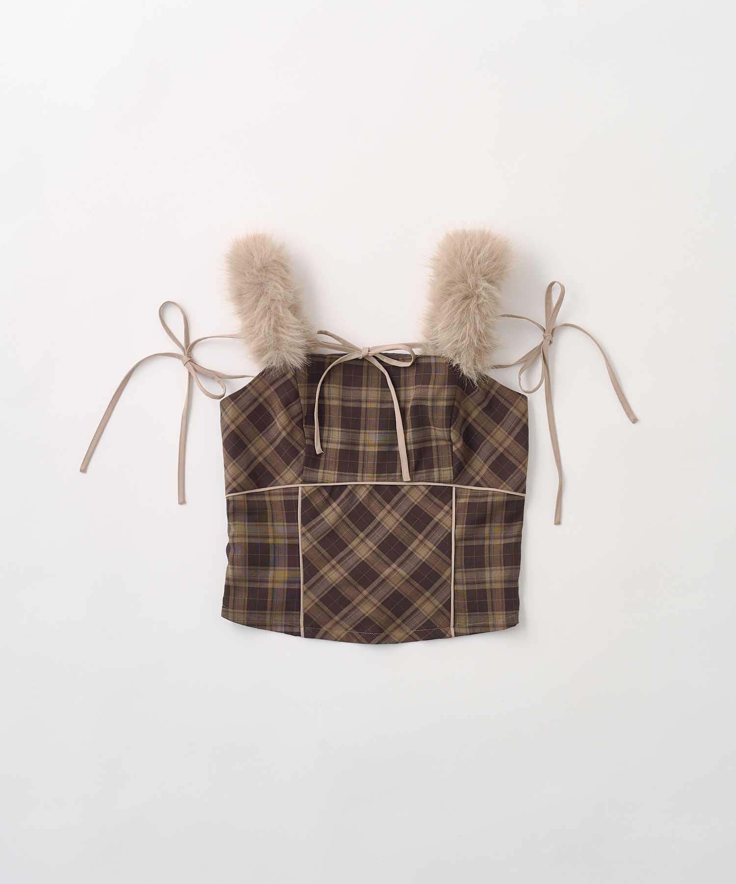 Belle Charme(ベルシャルム) Fur Strap Cami Tops