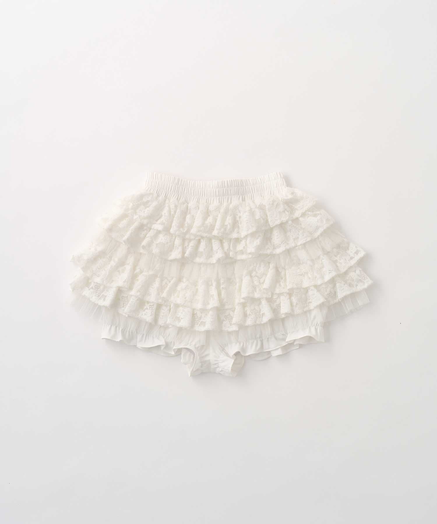 Belle Charme(ベルシャルム) Soft Lace Tiered Skirt