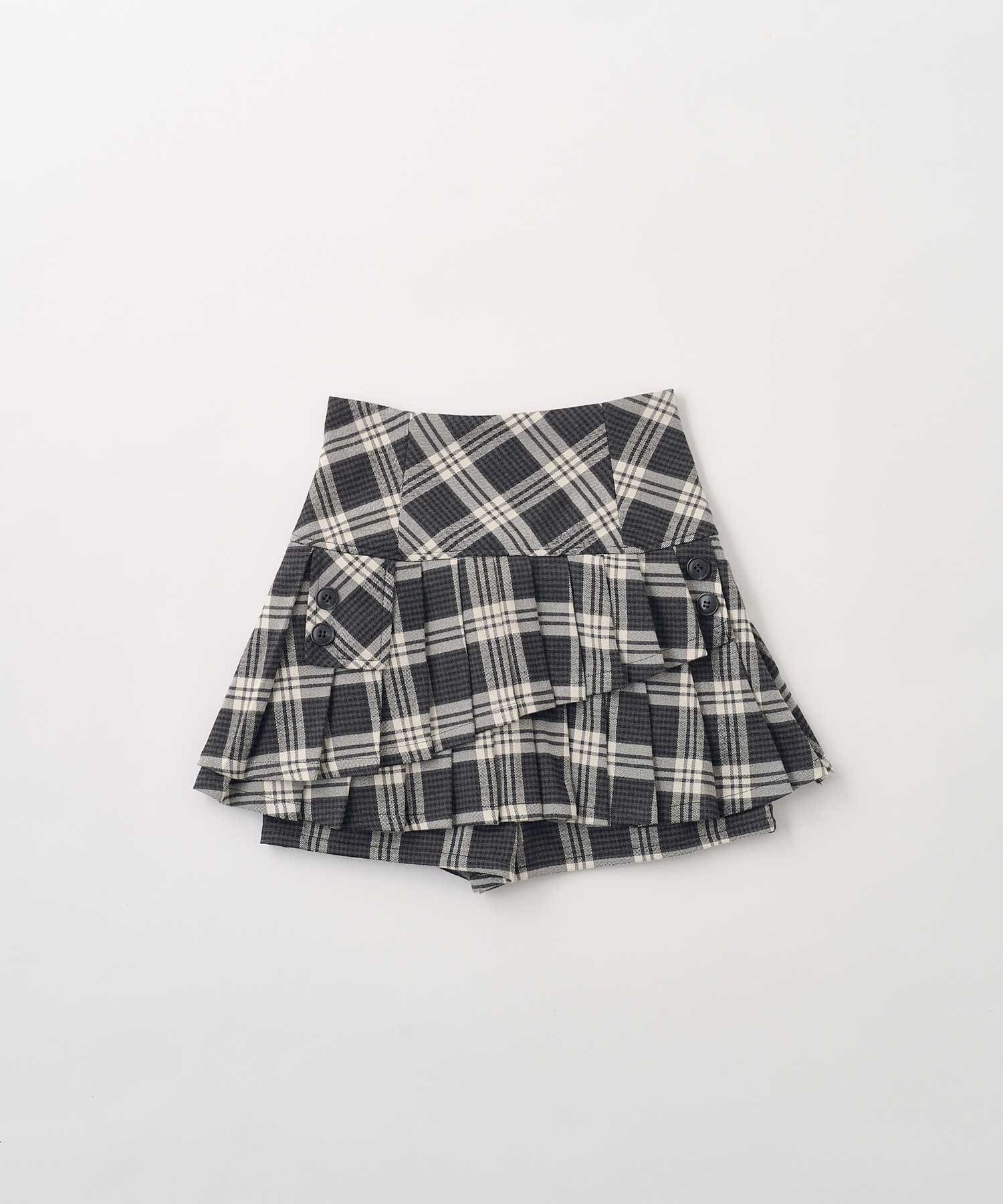Belle Charme(ベルシャルム) Button Flap Pleats Skirt